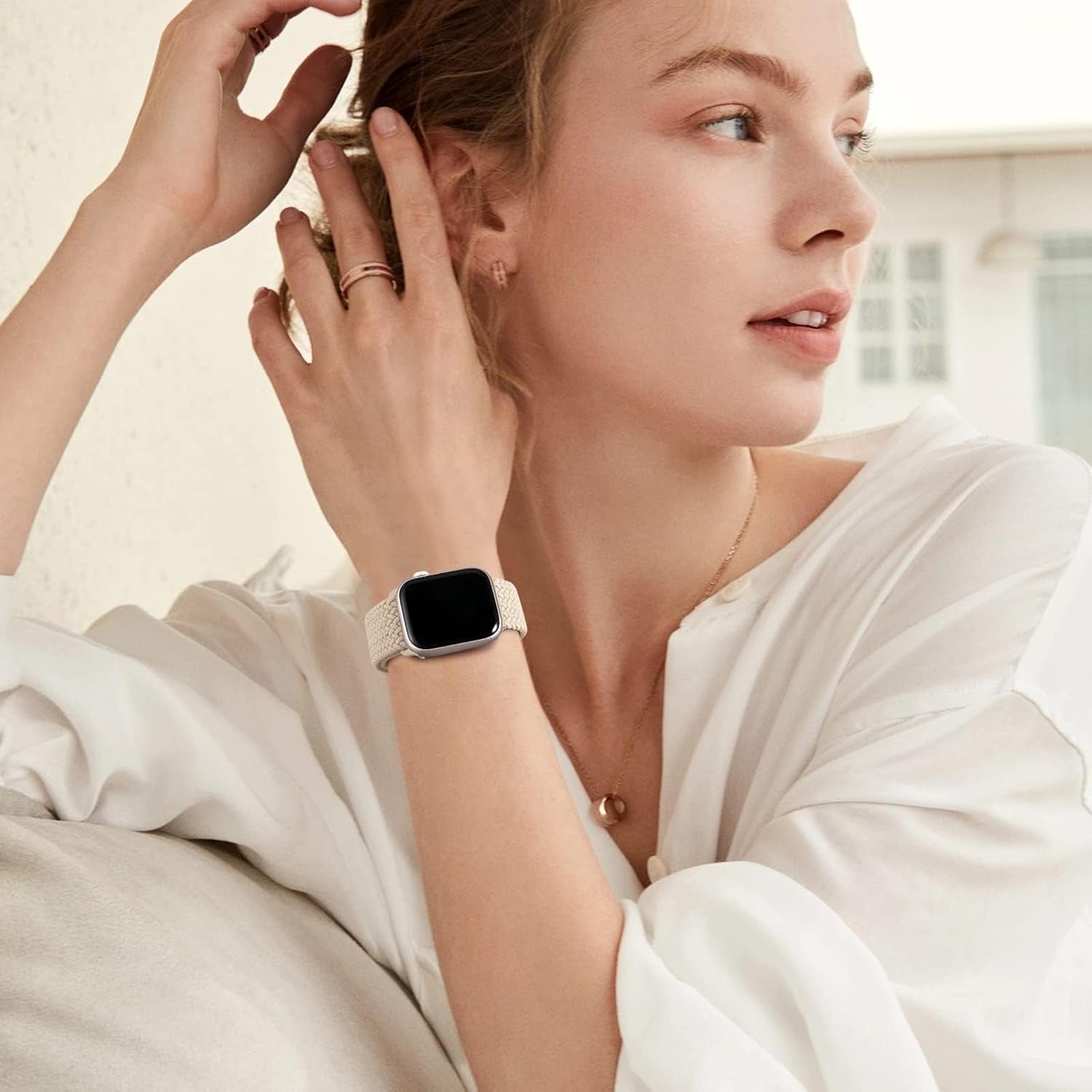 Straplab 4 Pack Braided Stretchy Solo Loop for Apple Watch