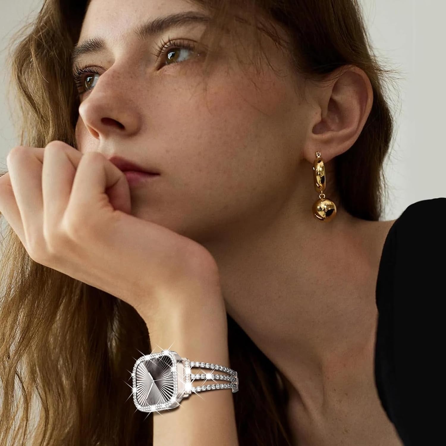 Straplab Bling Apple Watch Case with Tempered Glass Shield