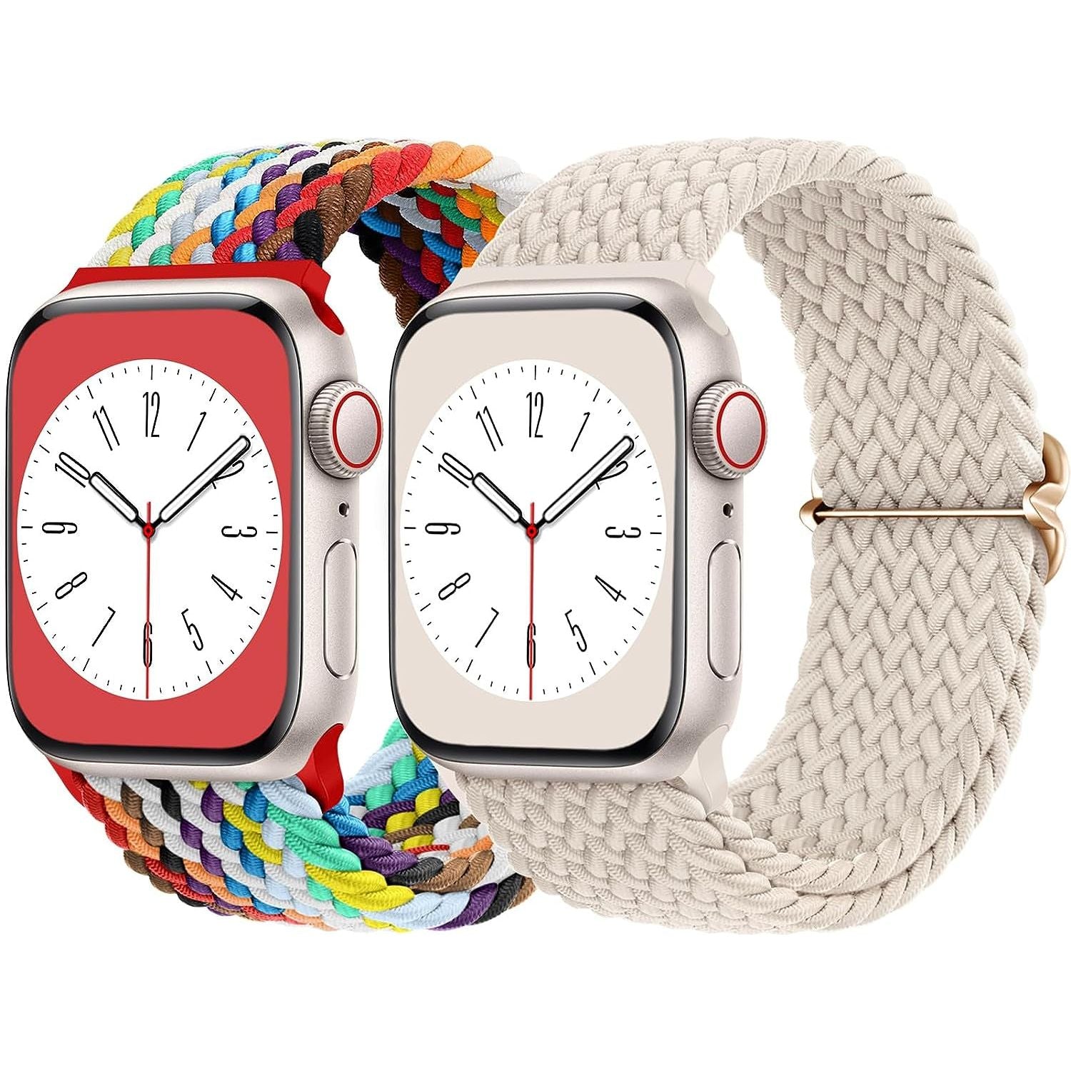 2 Pack Braided Solo Loop for Apple Watch Band 38Mm 40Mm 41Mm 42Mm 44Mm 46Mm 45Mm 49Mm for Women Men, Adjustable Sport Strap Stretchy Bands for Iwatch Series 10 9 8 7 6 5 4 3 2 1 SE Ultra Ultra 2