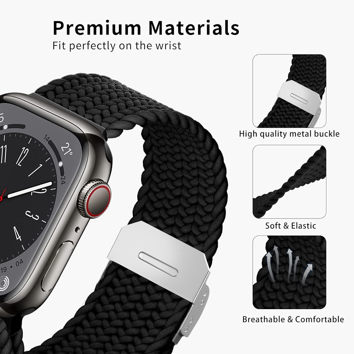 Straplab Adjustable Braided Apple Watch Band