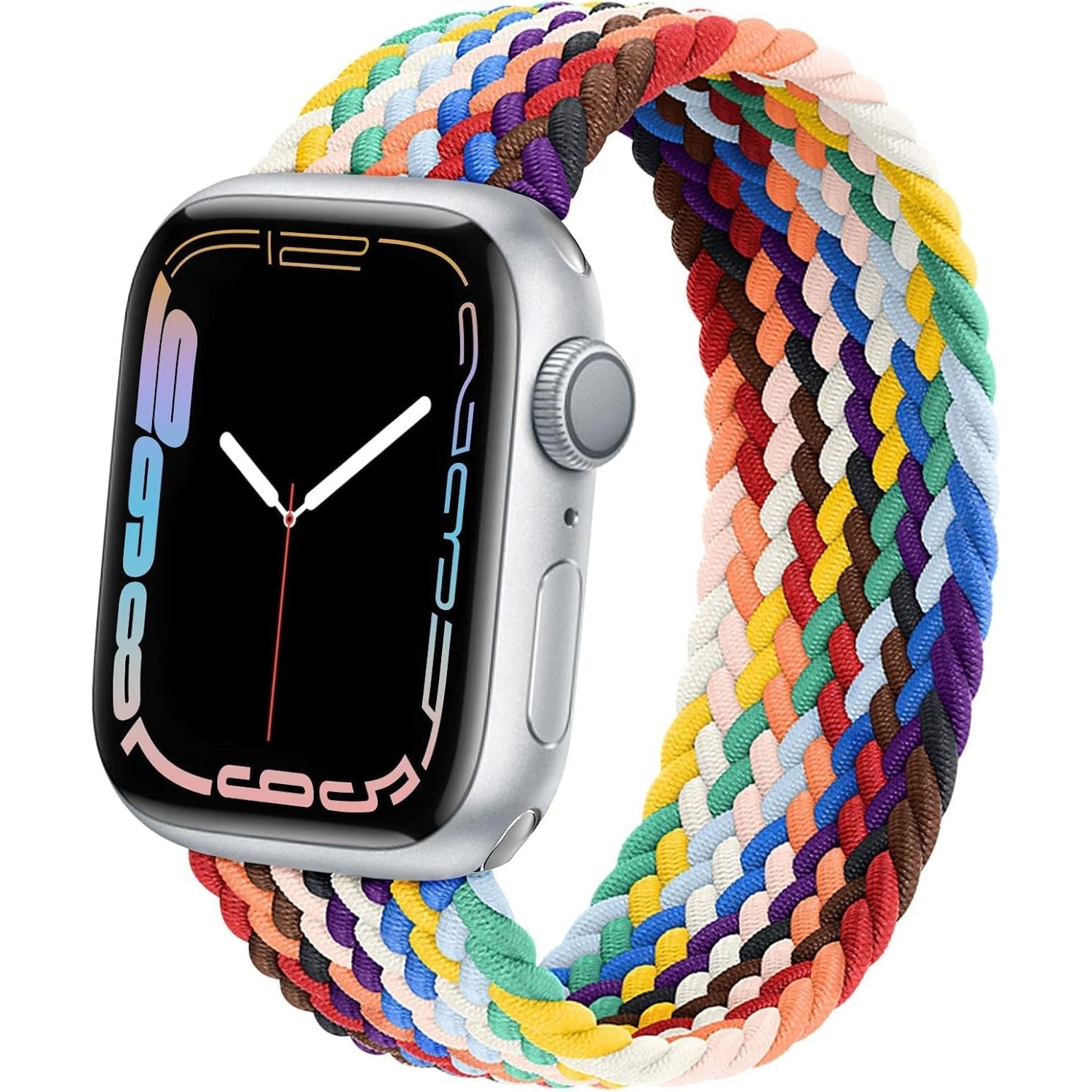 Lace Braided Solo Loop Compatible with Apple Watch Band 38 40 41 42Mm 44 45 46 49Mm for Men Women, Stretchy Nylon Elastic Sport Wristband for Iwatch Series Ultra1/2 SE 1/2 10 9 8 7 6 5 4 3 2 1