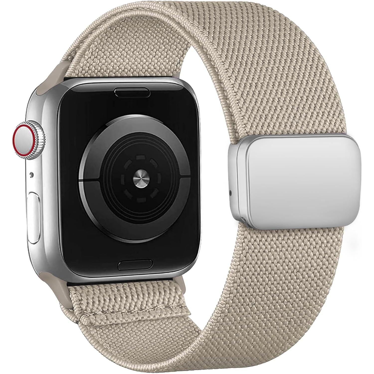 Magnetic Stretchy for Apple Watch Band 46Mm 42Mm 45Mm 44Mm 40Mm 49Mm 41Mm 38Mm Women Men,Nylon Sport Loop Elastic Adjustable Strap for Apple Watch Se/2Nd/Iwatch Ultra/Ultra 2 Series 10/9/8/7/6/5/4/3/2/1