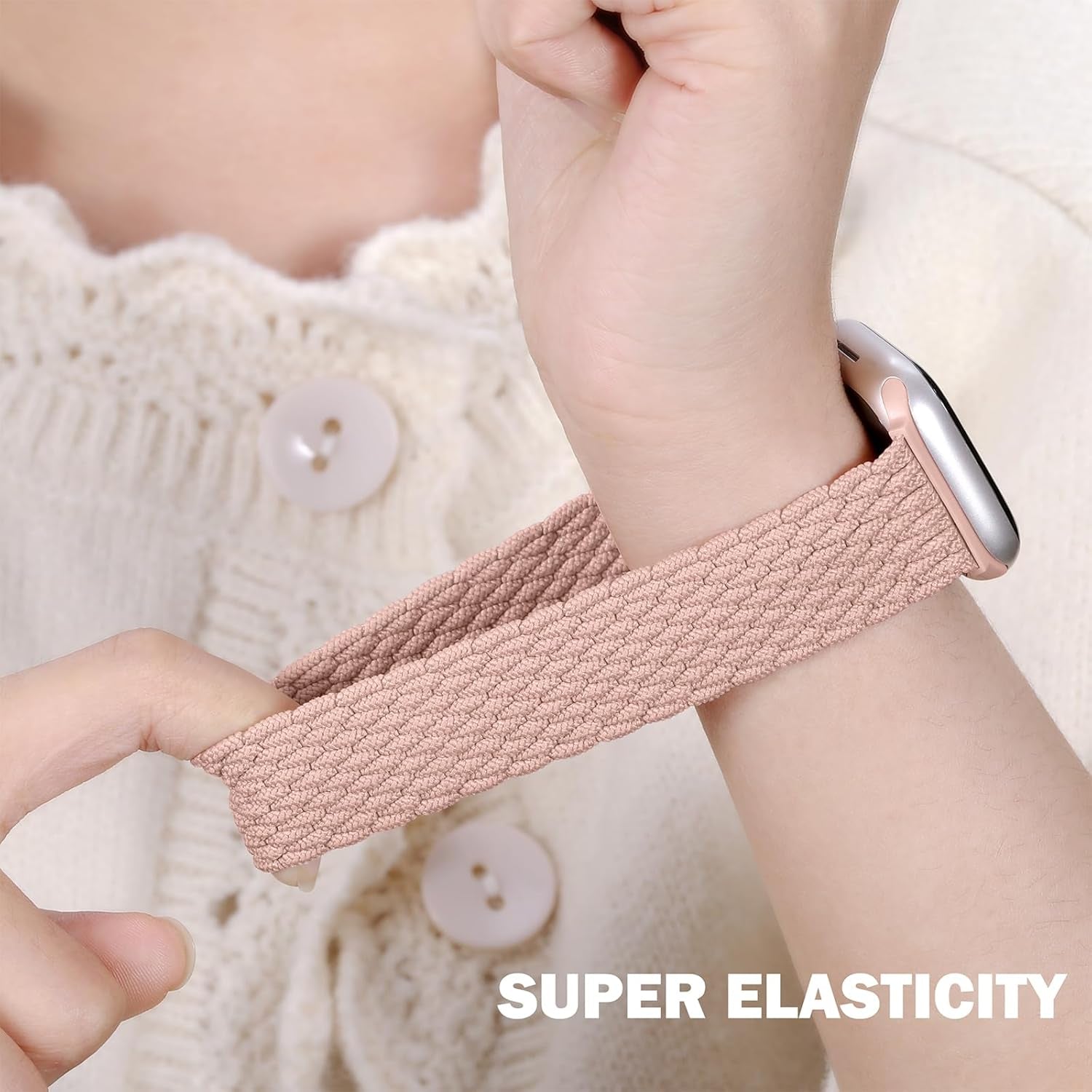 Straplab Braided Nylon Elastic Loop for Apple Watch - 6 Pack