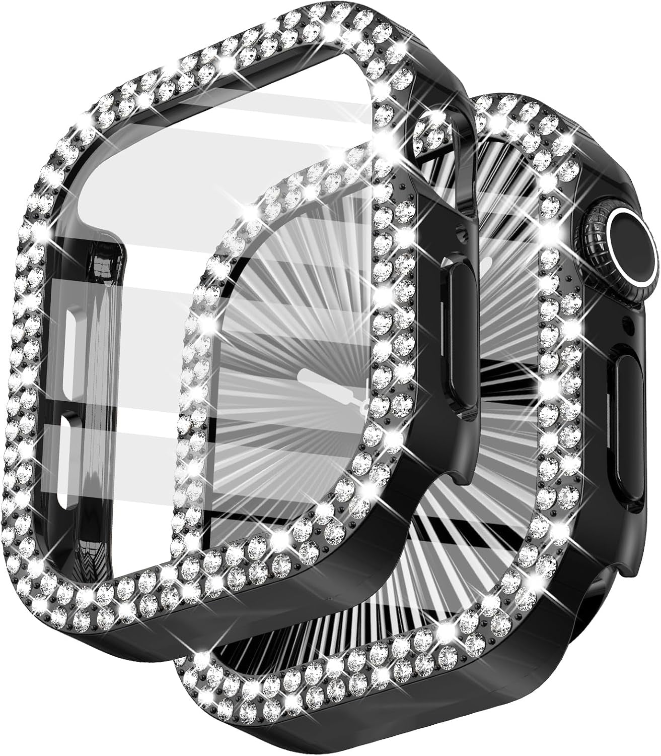 Bling Apple Watch Case with Screen Protector Compatible with Apple Watch Series 10 42Mm, Crystal Diamond Overall Protective Case Face Cover Bumper Compatible for Apple Watch 10, 42Mm Starlight