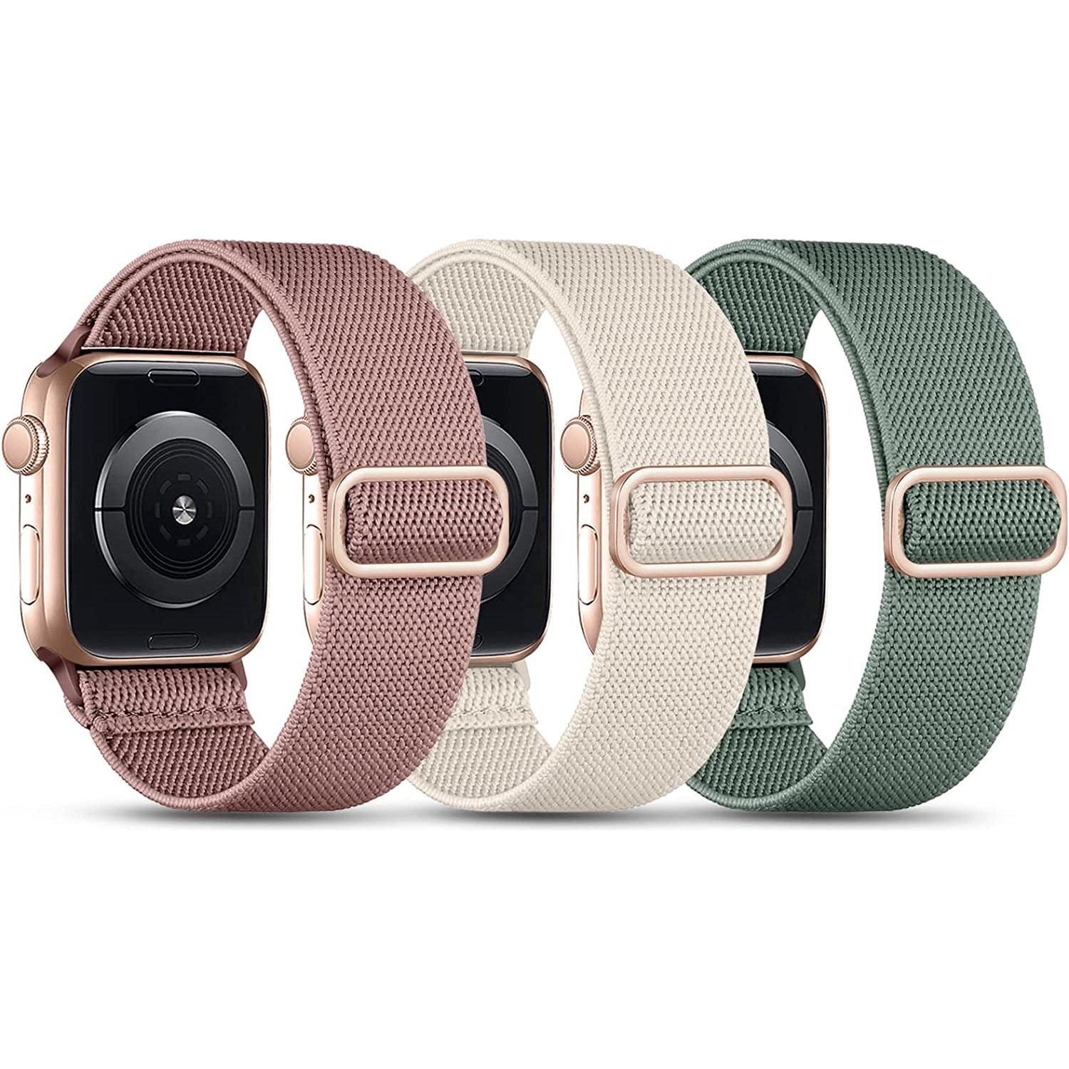 Stretchy Nylon Bands Compatible with Apple Watch Band 38Mm 40Mm 41Mm 42Mm for Women Men, Adjustable Breathable Elastic Sport Strap Solo Loop for Apple Watch SE Iwatch Series 10 9 8 7 6 5 4 3 2