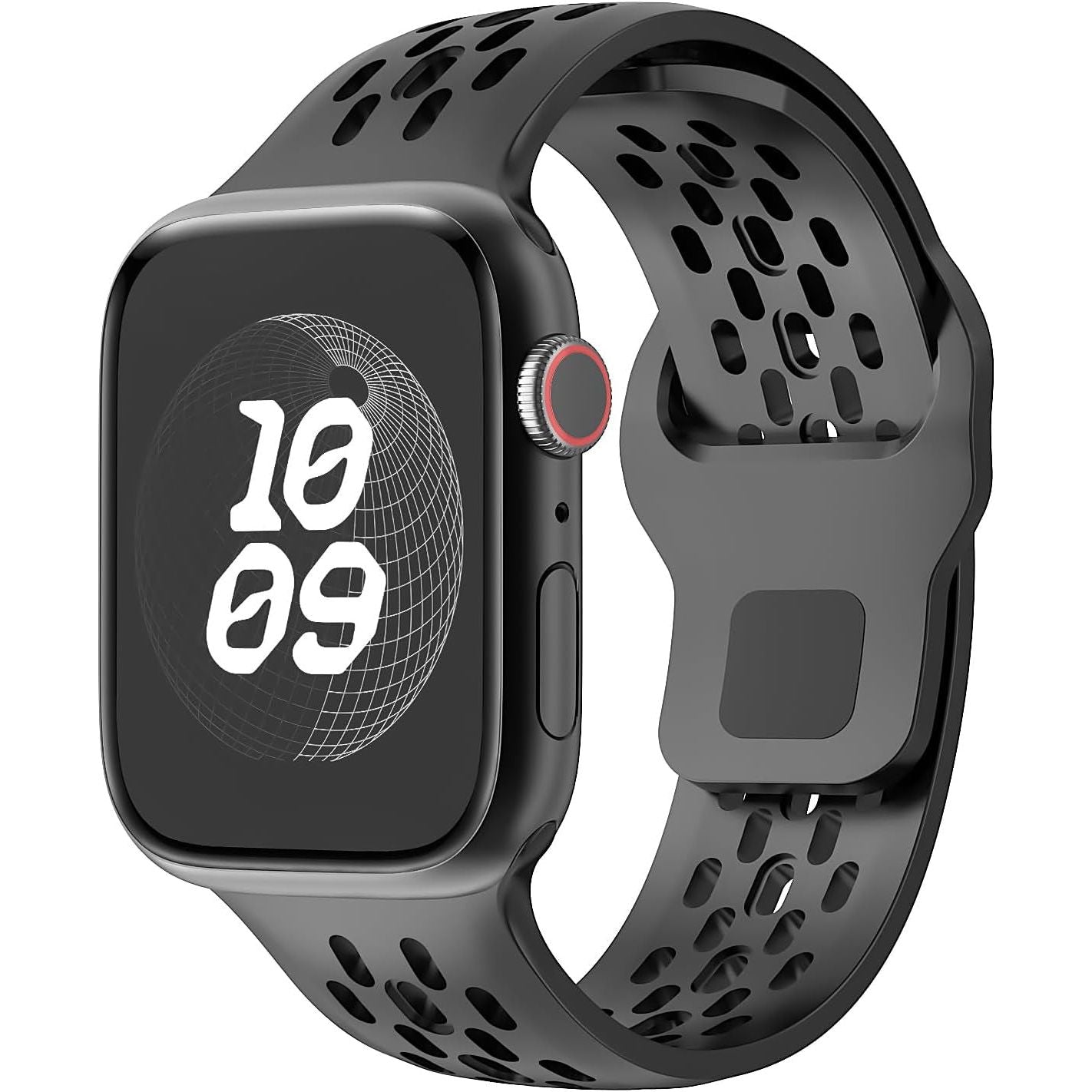 Sport Band for Apple Watch Band 46Mm 45Mm 42Mm 44Mm 49Mm 41Mm 40Mm 38Mm Men Women,Silicone for Apple Watch Strap Breathable Wristband Bracelet Iwatch Ultra Ultra 2 Series 10 9 8 7 SE2 SE 6 5 4 3 2 1 Strap