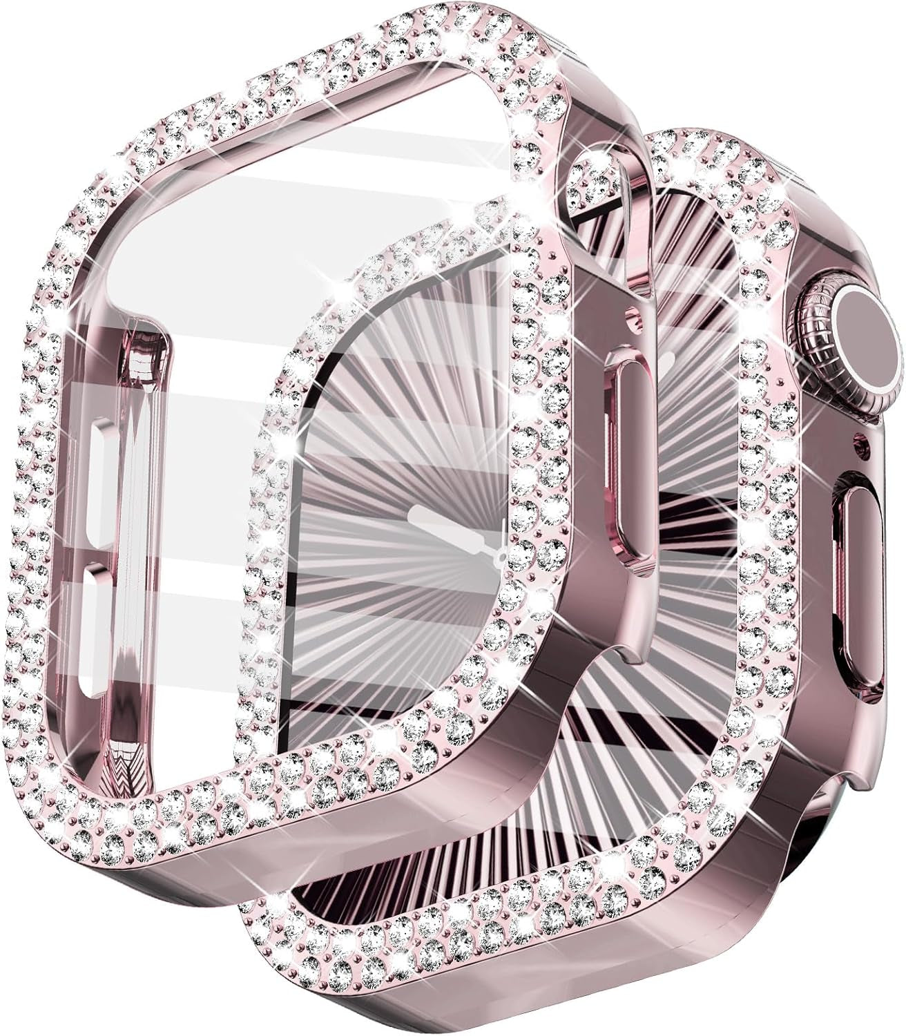 Bling Apple Watch Case with Screen Protector Compatible with Apple Watch Series 10 42Mm, Crystal Diamond Overall Protective Case Face Cover Bumper Compatible for Apple Watch 10, 42Mm Starlight