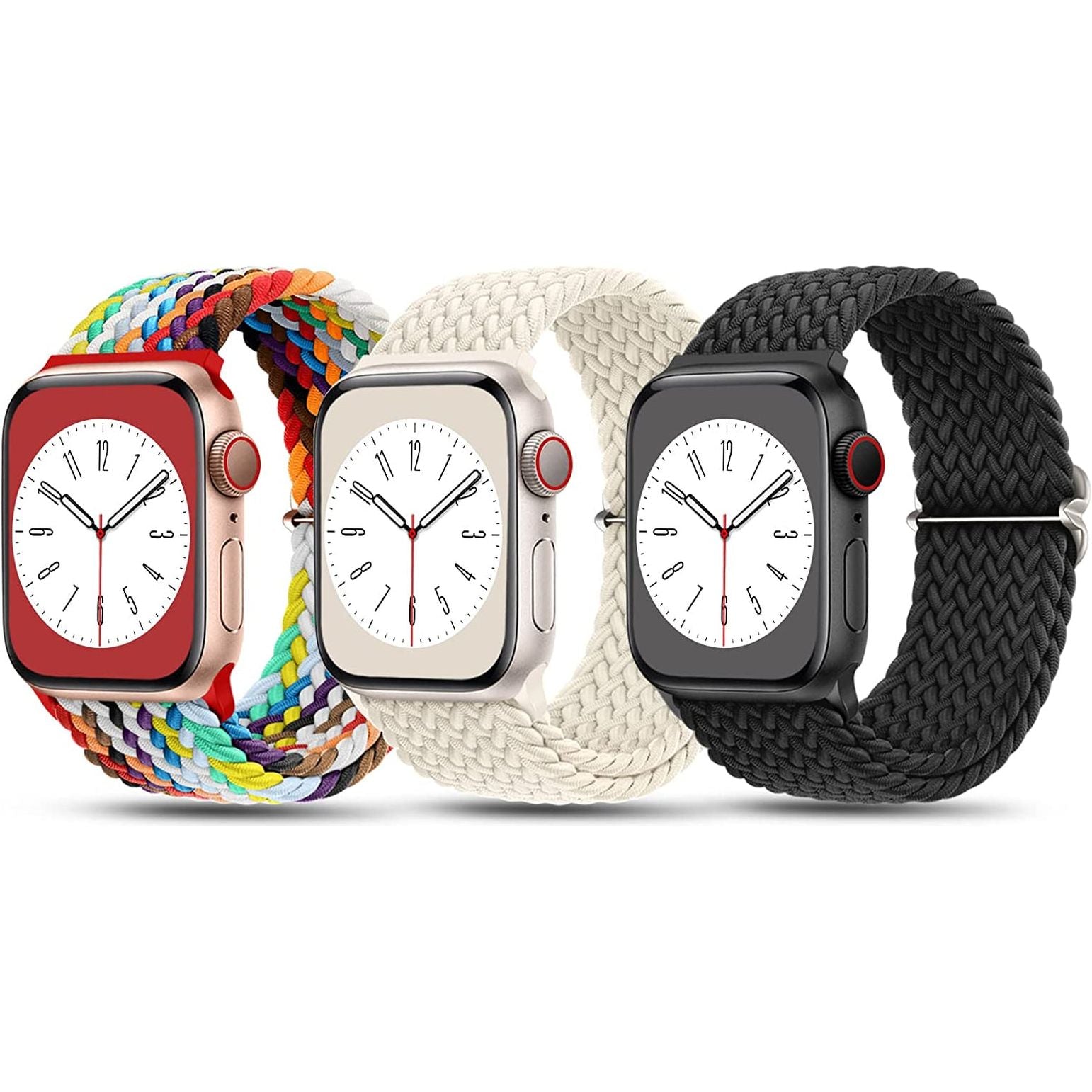Stretchy Nylon Bands Compatible with Apple Watch Band 38Mm 40Mm 41Mm 42Mm for Women Men, Adjustable Breathable Elastic Sport Strap Solo Loop for Apple Watch SE Iwatch Series 10 9 8 7 6 5 4 3 2