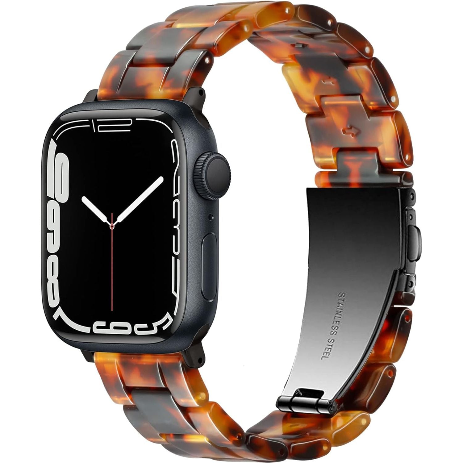 Compatible with Apple Watch Band 42Mm(Series 10) 41Mm 40Mm 38Mm, Adjustable Iwatch Strap with Stainless Steel Buckle for Apple Watch Series 10 9 8 7 6 SE 5 4 3 2 1(Tortoise Flower Starlight)