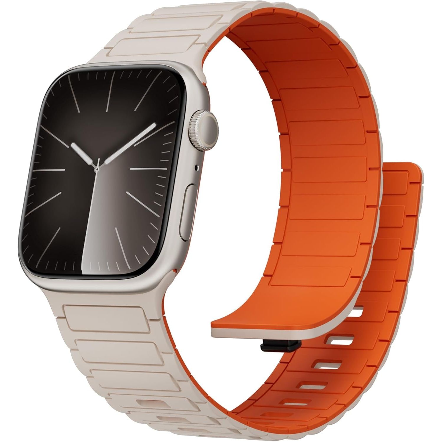 Magnetic Bands for Apple Watch Ultra/2 Band 49Mm 46Mm 45Mm 44Mm 42Mm Iwatch Band 42Mm 41Mm 40Mm 38Mm Women Men,Soft Silicone Strap Sport Loop Bracelet Wristbands for Apple Watch Series 10 9 8 7 6 5 4 3 2 SE 2Nd