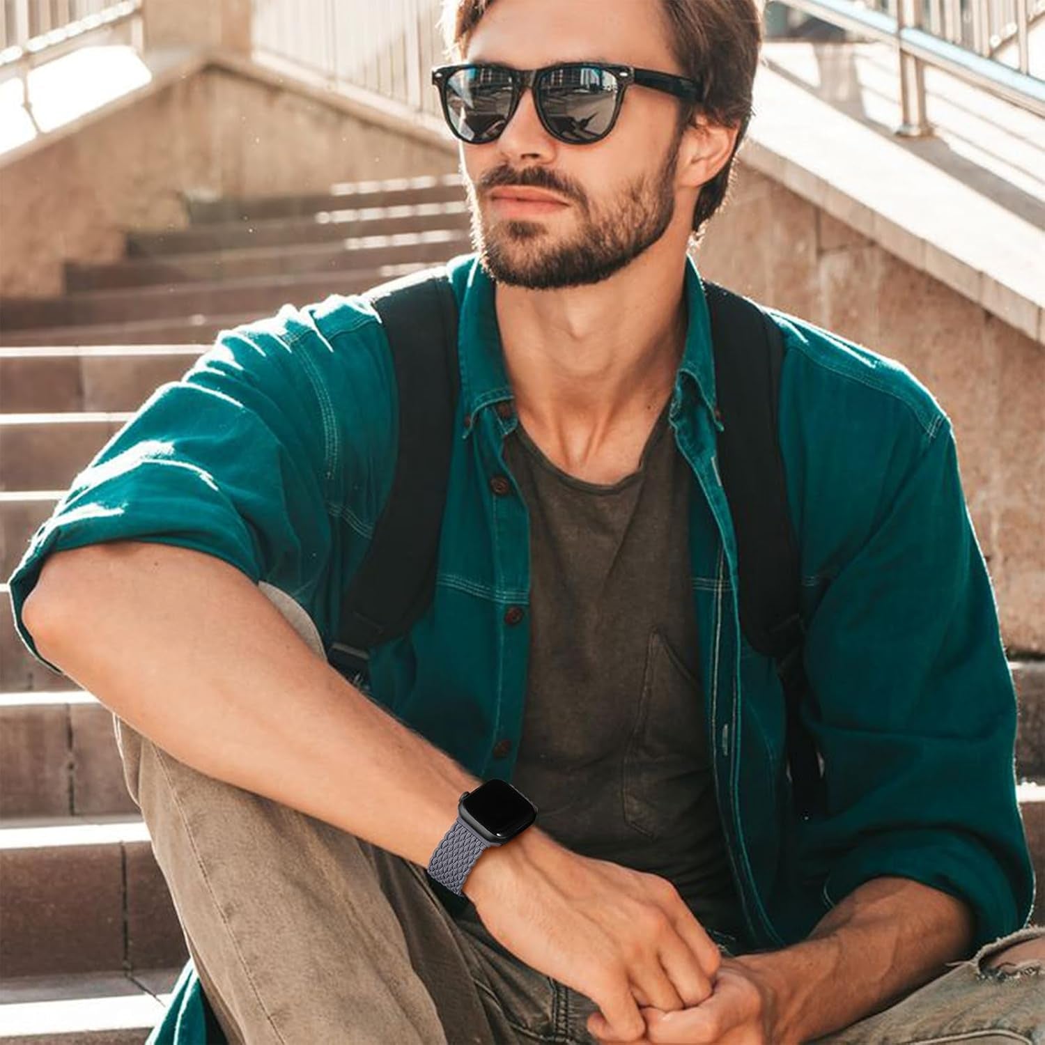 Straplab Braided Nylon Elastic Loop for Apple Watch - 6 Pack