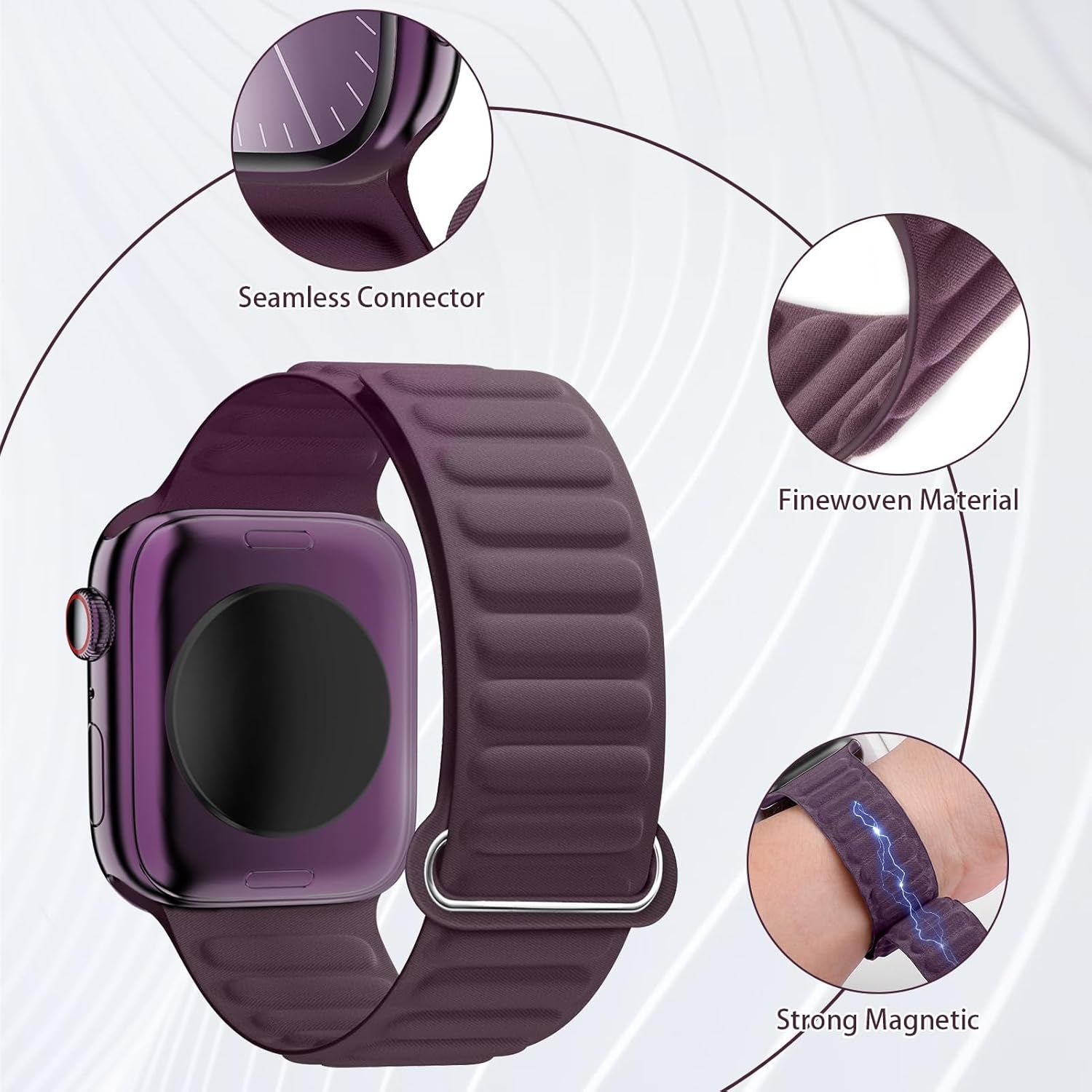 Straplab Fine Woven Magnetic Link Band for Apple Watch