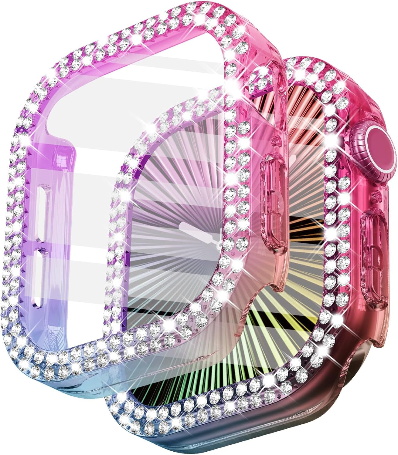 Bling Apple Watch Case with Screen Protector Compatible with Apple Watch Series 10 42Mm, Crystal Diamond Overall Protective Case Face Cover Bumper Compatible for Apple Watch 10, 42Mm Starlight