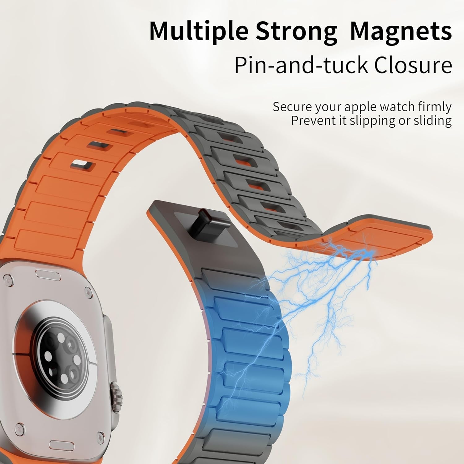 Straplab Magnetic Silicone Sport Loop Bands for Apple Watch