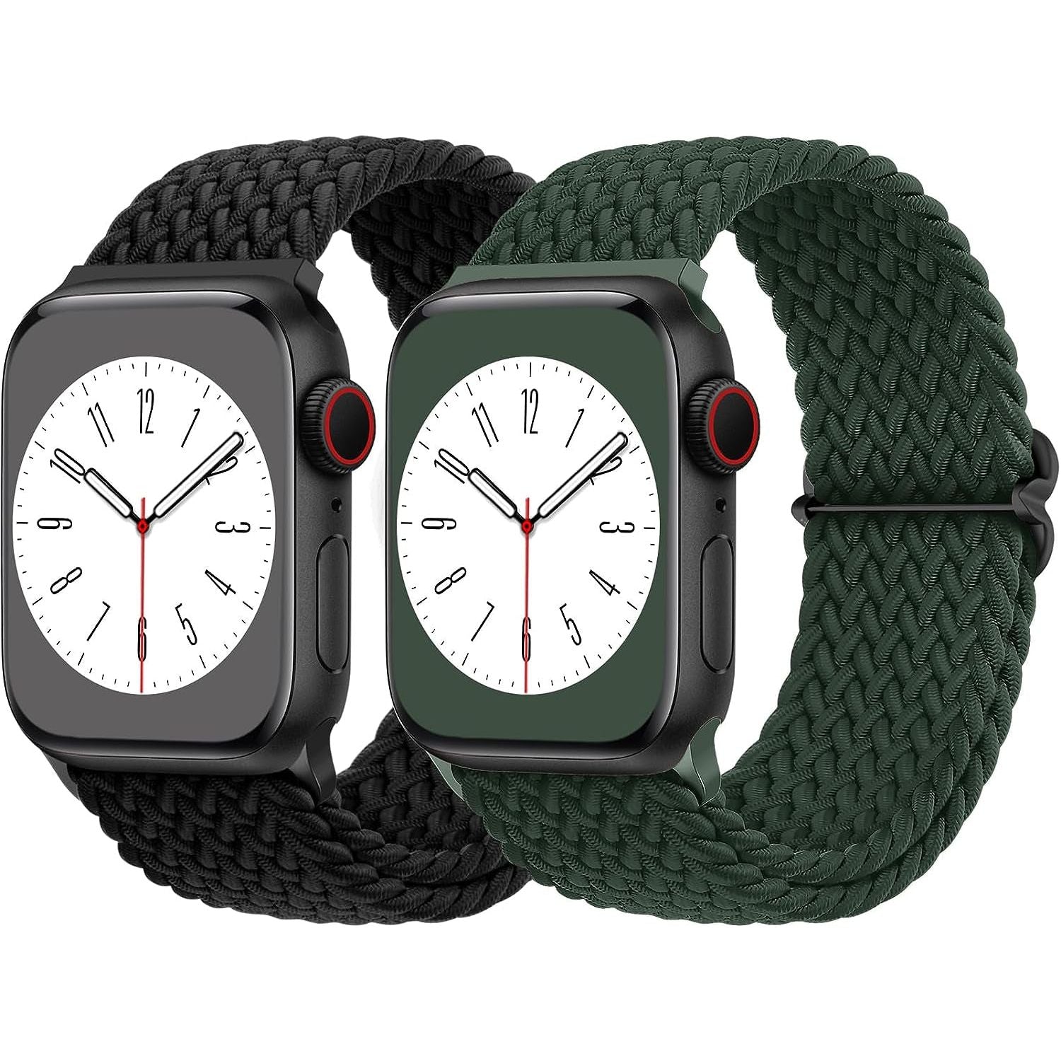 2 Pack Braided Solo Loop for Apple Watch Band 38Mm 40Mm 41Mm 42Mm 44Mm 46Mm 45Mm 49Mm for Women Men, Adjustable Sport Strap Stretchy Bands for Iwatch Series 10 9 8 7 6 5 4 3 2 1 SE Ultra Ultra 2