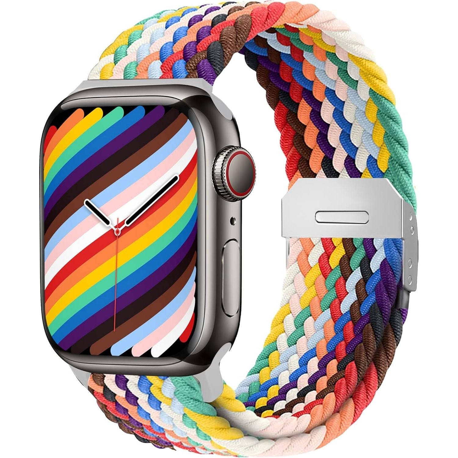 Compatible with Apple Watch Strap Band 49Mm 46Mm 45Mm 44Mm 42Mm Braided Band Replacement Bands Adjustable Stretchable Elastics Sport Wristband for Iwatch Ultra2 Ultra Series10/9/8/7/6/Se/5/4/3/2/1