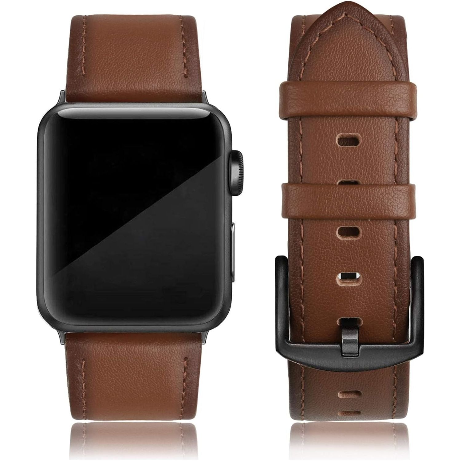 Leather Bands Compatible with Apple Watch 42Mm 44Mm 45Mm Band Men Women,Vintage Genuine Leather Wristband Replacement Band Compatible for Apple Iwatch Series 8 7 6 5 4 3 2 1 SE Sports Edition