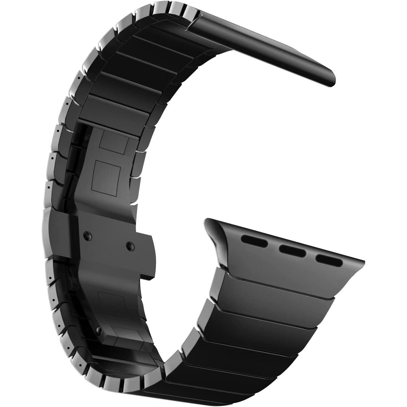 Stainless Steel Metal Link Bracelet Band Compatible with Apple Watch 10/9/Ultra 2/SE/8/7[2024] (46Mm/45Mm/44/49Mm,Black)