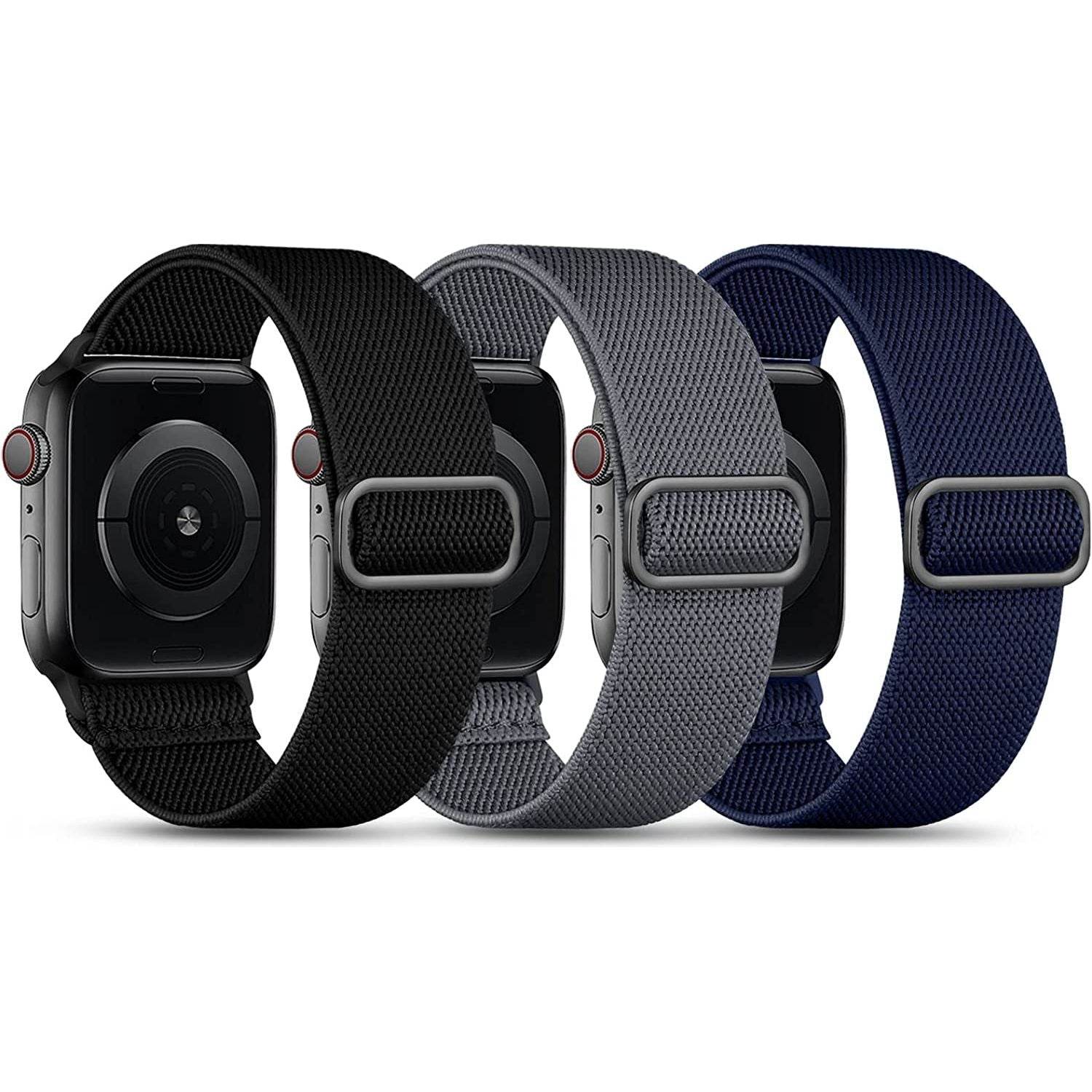 Stretchy Nylon Bands Compatible with Apple Watch Band 38Mm 40Mm 41Mm 42Mm for Women Men, Adjustable Breathable Elastic Sport Strap Solo Loop for Apple Watch SE Iwatch Series 10 9 8 7 6 5 4 3 2