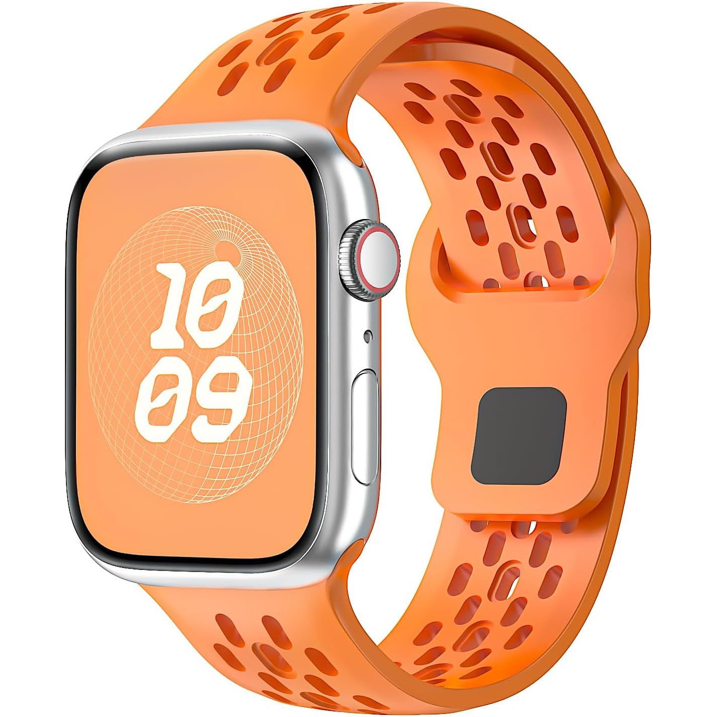 Sport Band for Apple Watch Band 46Mm 45Mm 42Mm 44Mm 49Mm 41Mm 40Mm 38Mm Men Women,Silicone for Apple Watch Strap Breathable Wristband Bracelet Iwatch Ultra Ultra 2 Series 10 9 8 7 SE2 SE 6 5 4 3 2 1 Strap