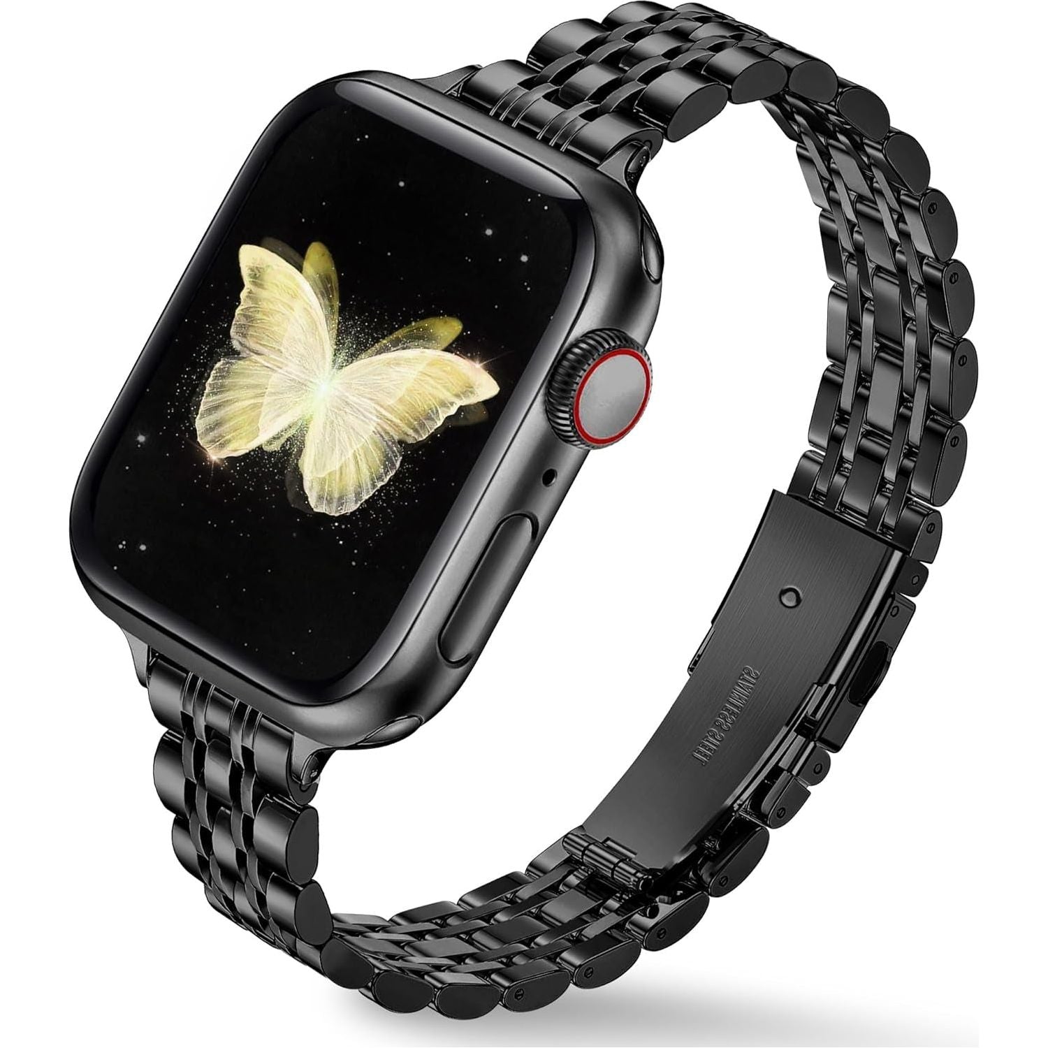 Compatible with Apple Watch Strap 42Mm 41Mm 40Mm 38Mm, Slim Stainless Steel Metal Band for Apple Watch Series 10 9 8 7 6 5 4 3 2 1 SE, Elegant Apple Watch Bracelet for Women (Starlight)