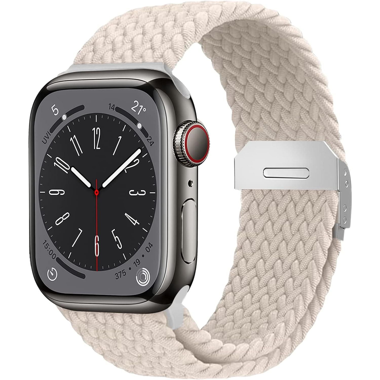 Compatible with Apple Watch Strap Band 49Mm 46Mm 45Mm 44Mm 42Mm Braided Band Replacement Bands Adjustable Stretchable Elastics Sport Wristband for Iwatch Ultra2 Ultra Series10/9/8/7/6/Se/5/4/3/2/1