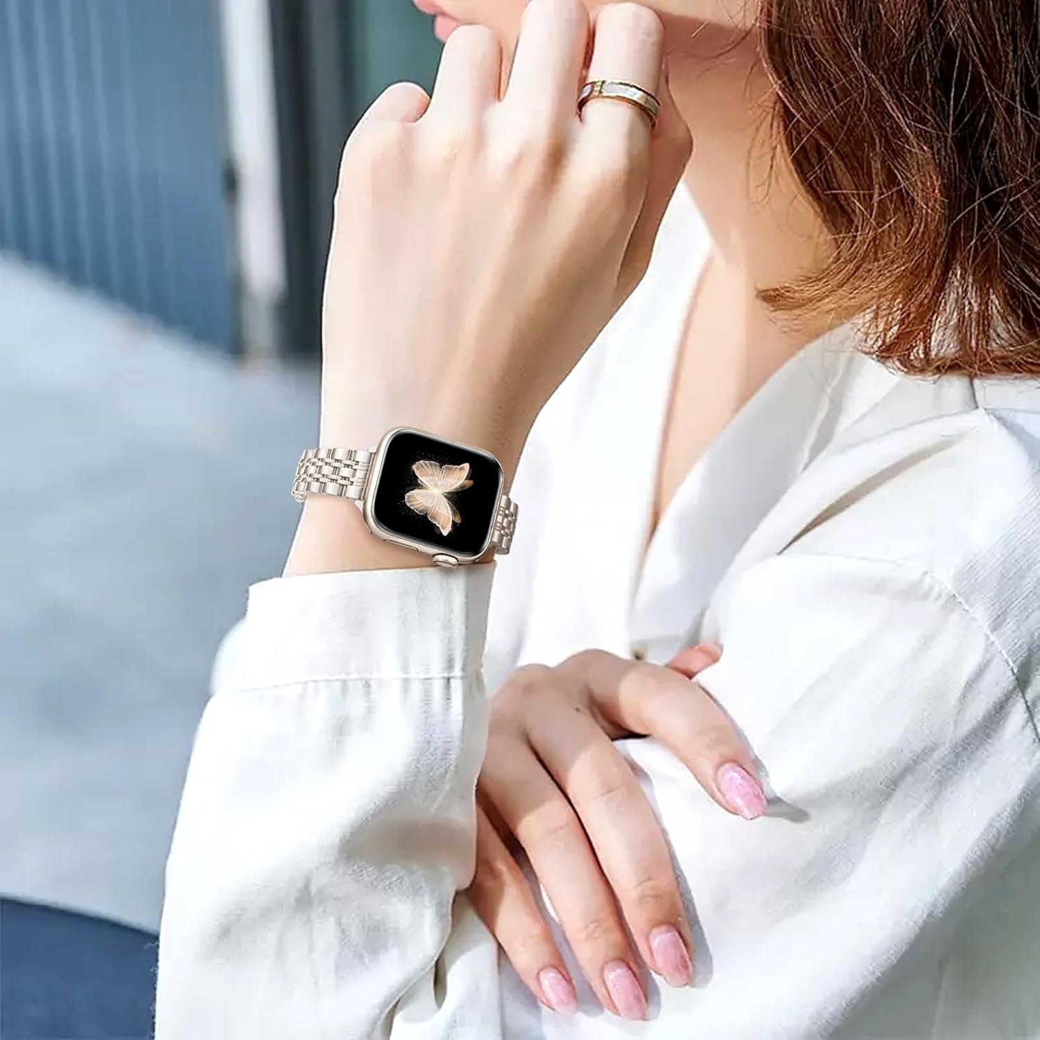 Straplab Bandelle Slim Stainless Steel Apple Watch Strap for Women