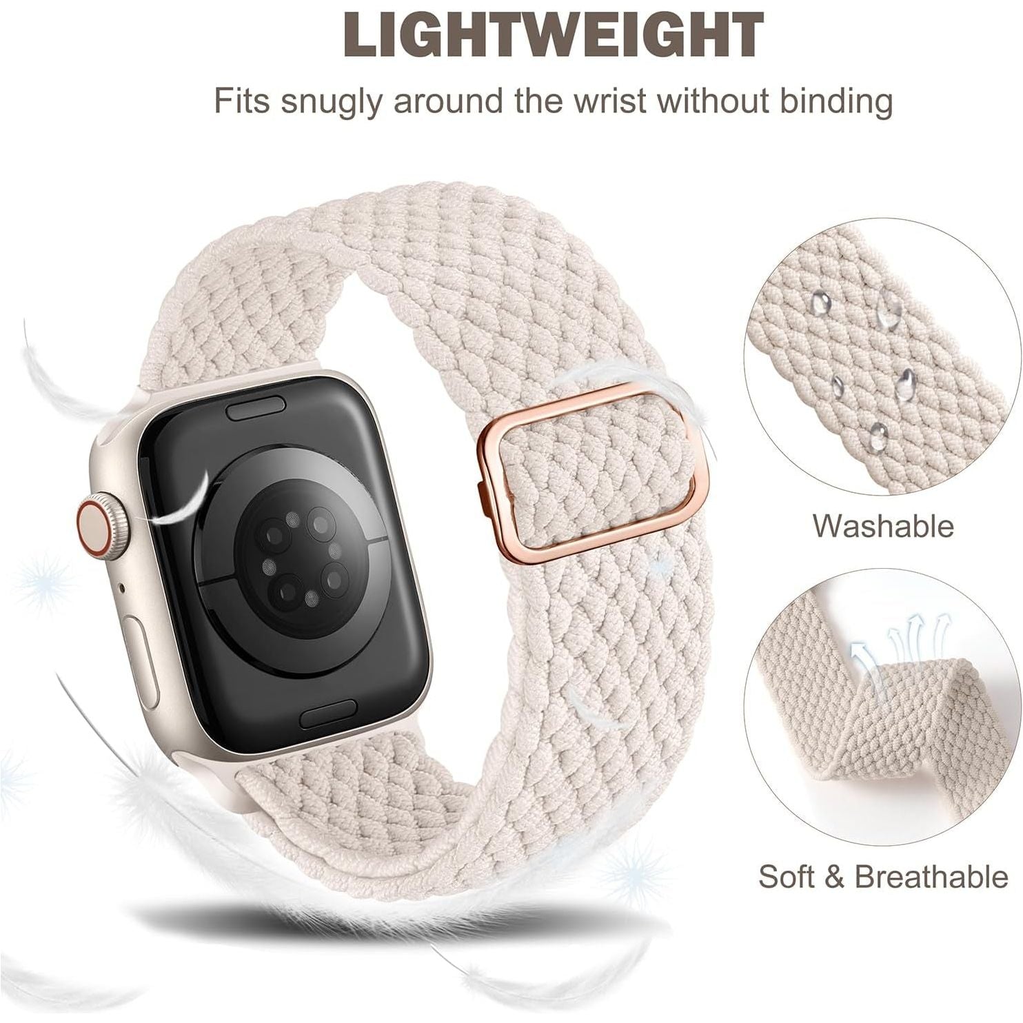 Straplab Braided Nylon Elastic Loop for Apple Watch - 6 Pack