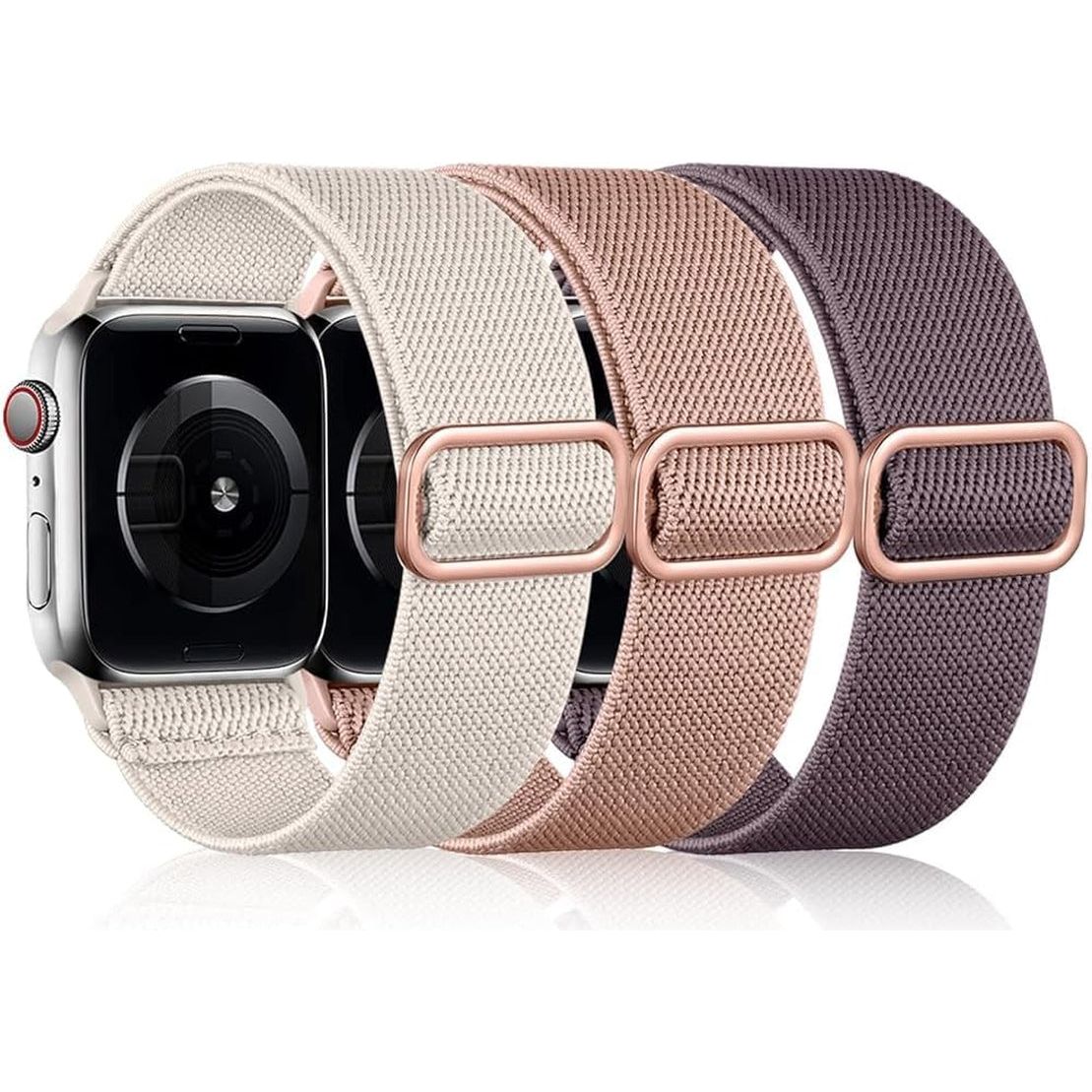 Stretchy Nylon Bands Compatible with Apple Watch Band 38Mm 40Mm 41Mm 42Mm for Women Men, Adjustable Breathable Elastic Sport Strap Solo Loop for Apple Watch SE Iwatch Series 10 9 8 7 6 5 4 3 2