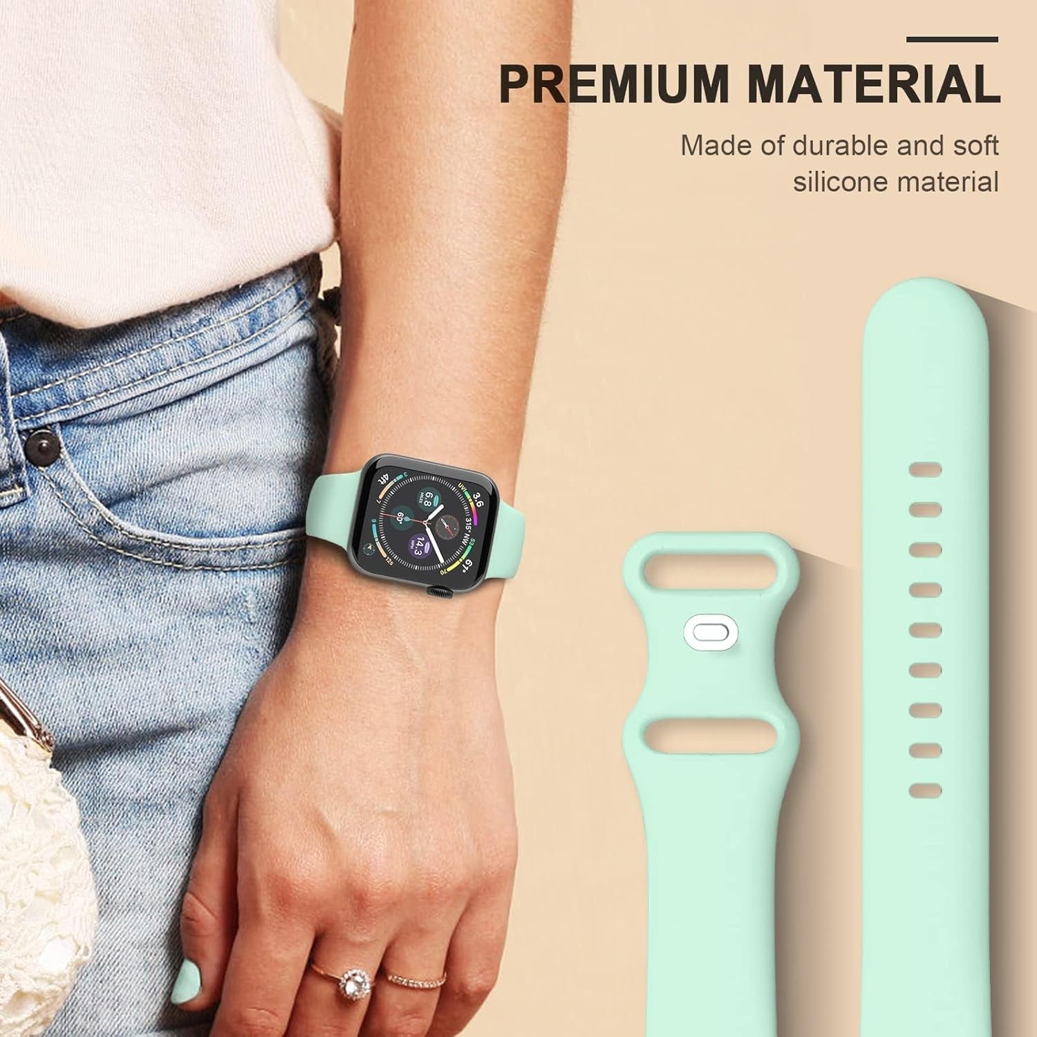 Straplab 6 Pack Sports Bands for Apple Watch (38-49mm)