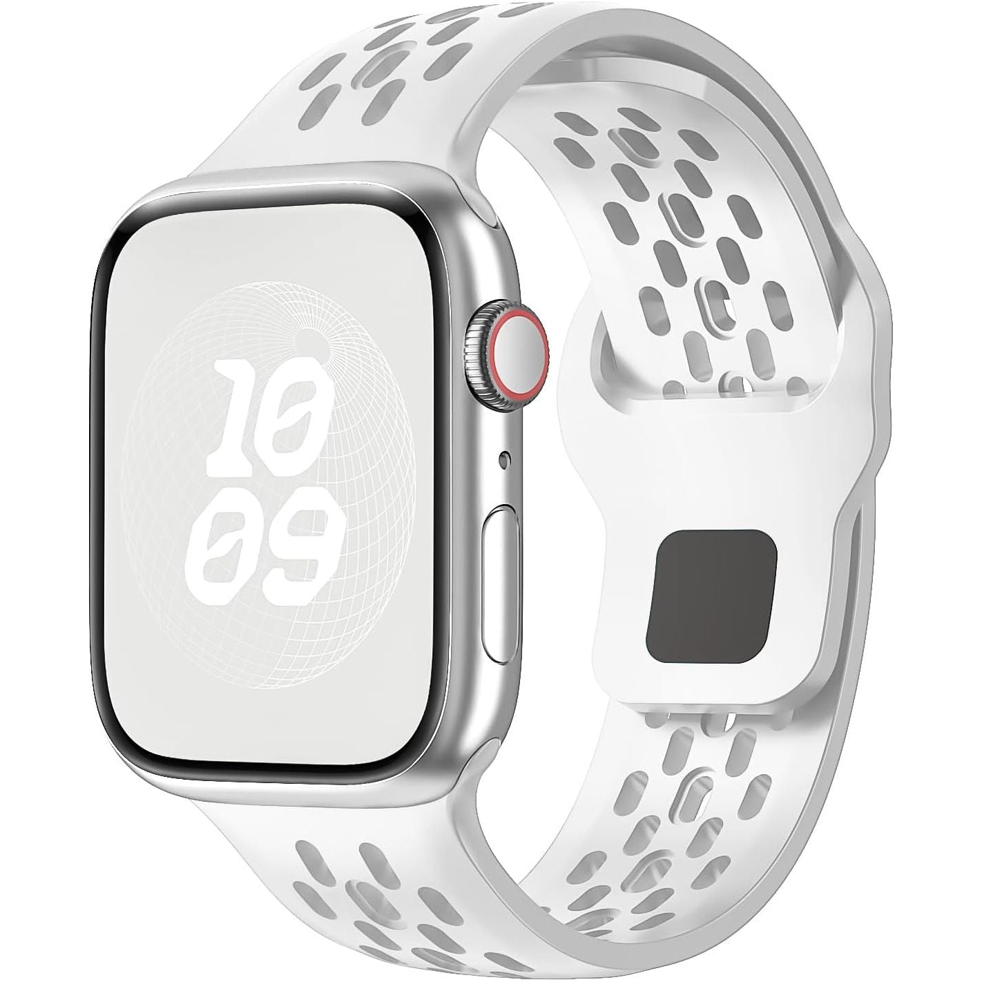 Sport Band for Apple Watch Band 46Mm 45Mm 42Mm 44Mm 49Mm 41Mm 40Mm 38Mm Men Women,Silicone for Apple Watch Strap Breathable Wristband Bracelet Iwatch Ultra Ultra 2 Series 10 9 8 7 SE2 SE 6 5 4 3 2 1 Strap