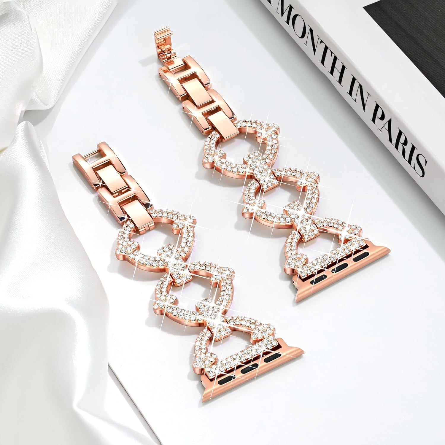 Straplab Rose Gold Bandelle Bling Apple Watch Band