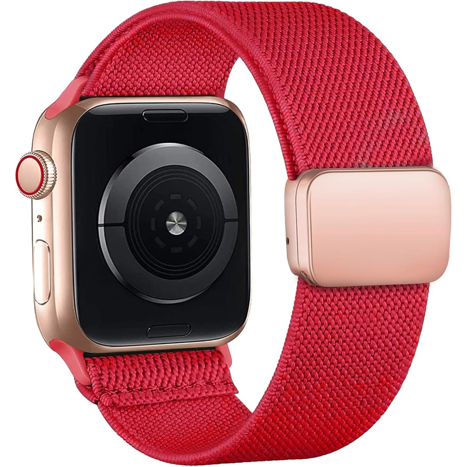 Magnetic Stretchy for Apple Watch Band 46Mm 42Mm 45Mm 44Mm 40Mm 49Mm 41Mm 38Mm Women Men,Nylon Sport Loop Elastic Adjustable Strap for Apple Watch Se/2Nd/Iwatch Ultra/Ultra 2 Series 10/9/8/7/6/5/4/3/2/1