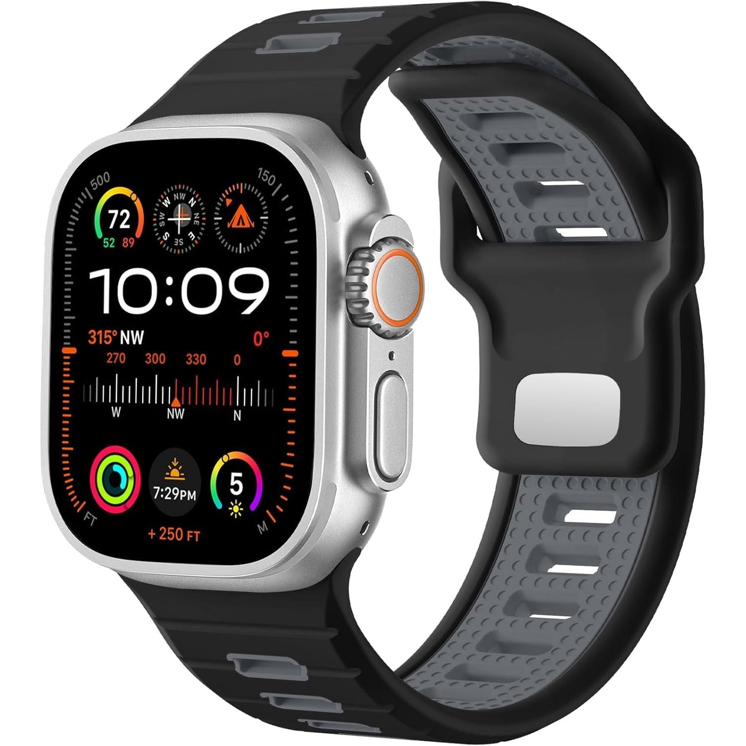 Sport Bands Compatible with Apple Watch Ultra 2/Ultra Band, Soft Silicone Sport Waterproof Replacement Strap for Iwatch Series 10 9 8 7 6 5 4 3 2 1 SE 49Mm 46Mm 45Mm 44Mm 42Mm, Multi Colors