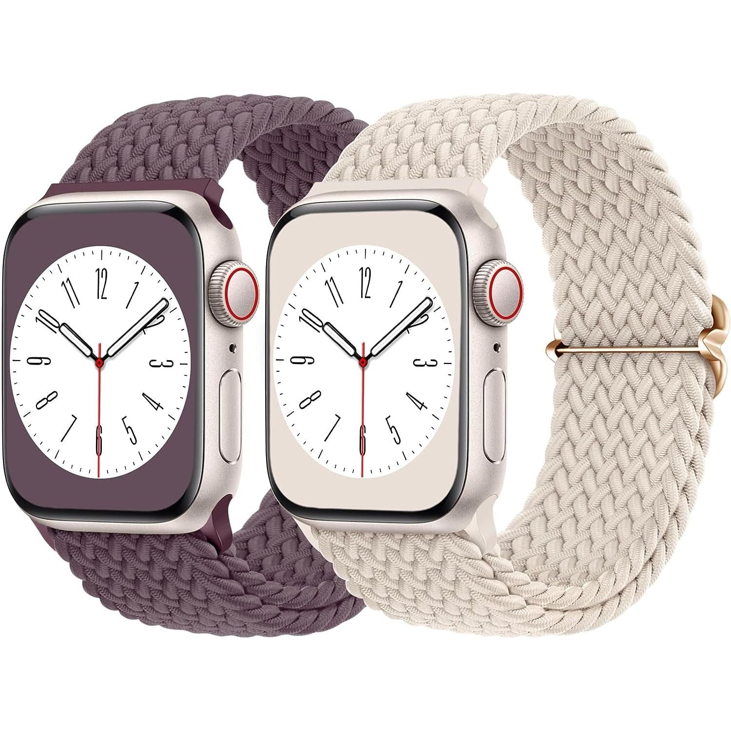 2 Pack Braided Solo Loop for Apple Watch Band 38Mm 40Mm 41Mm 42Mm 44Mm 46Mm 45Mm 49Mm for Women Men, Adjustable Sport Strap Stretchy Bands for Iwatch Series 10 9 8 7 6 5 4 3 2 1 SE Ultra Ultra 2