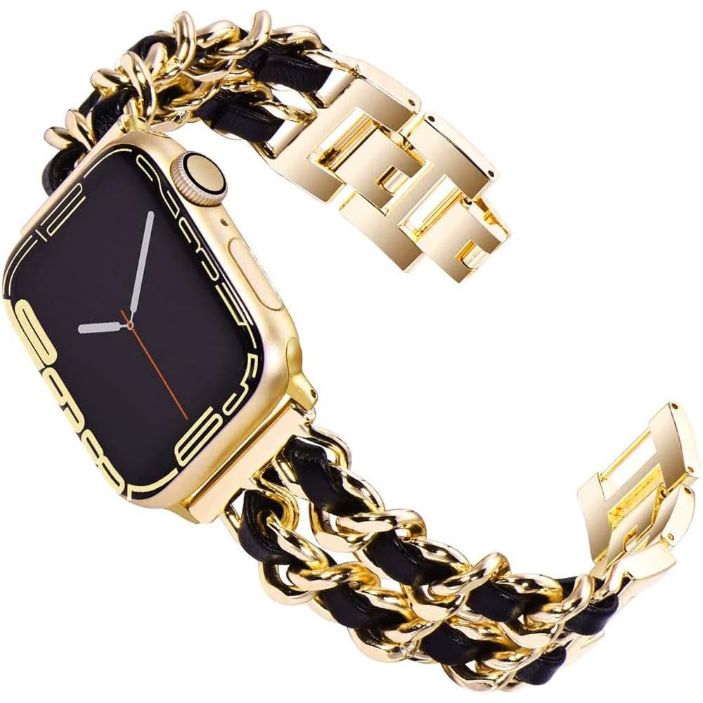 Metal Chain Bracelet Compatible for Apple Watch Band 38Mm 40Mm 41Mm 42Mm 44Mm 45Mm 46Mm 49Mm, Dressy Watch Strap for Iwatch Series 10/9/8/7/6/5/4/3/2/1/Se/Ultra