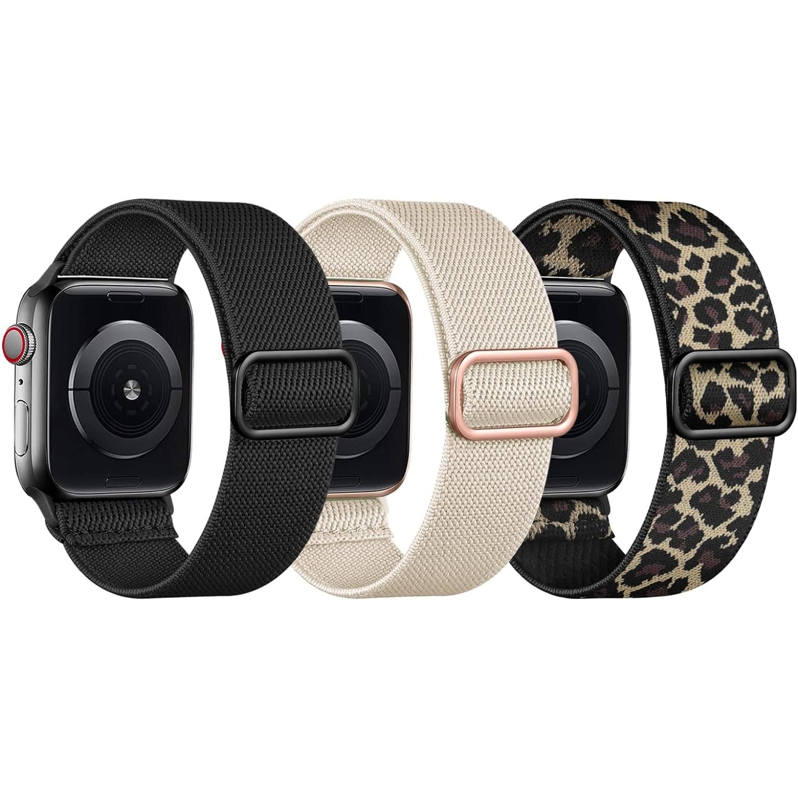 Stretchy Nylon Bands Compatible with Apple Watch Band 38Mm 40Mm 41Mm 42Mm for Women Men, Adjustable Breathable Elastic Sport Strap Solo Loop for Apple Watch SE Iwatch Series 10 9 8 7 6 5 4 3 2