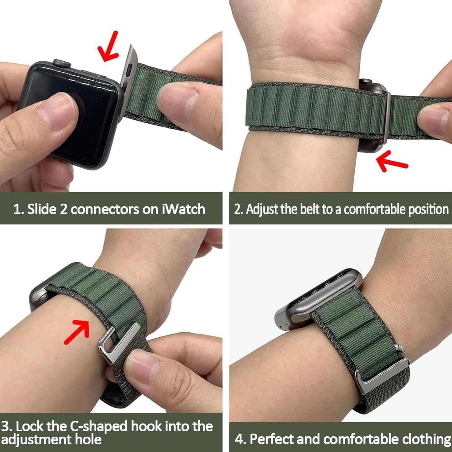 Straplab Adjustable Sport Bands - 4 Pack for Apple Watch