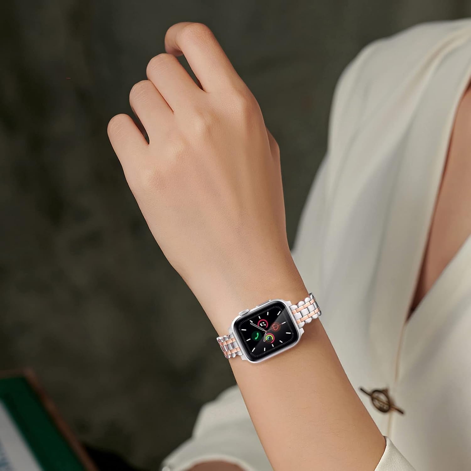 Straplab Premium Stainless Steel Adjustable Apple Watch Band for Women