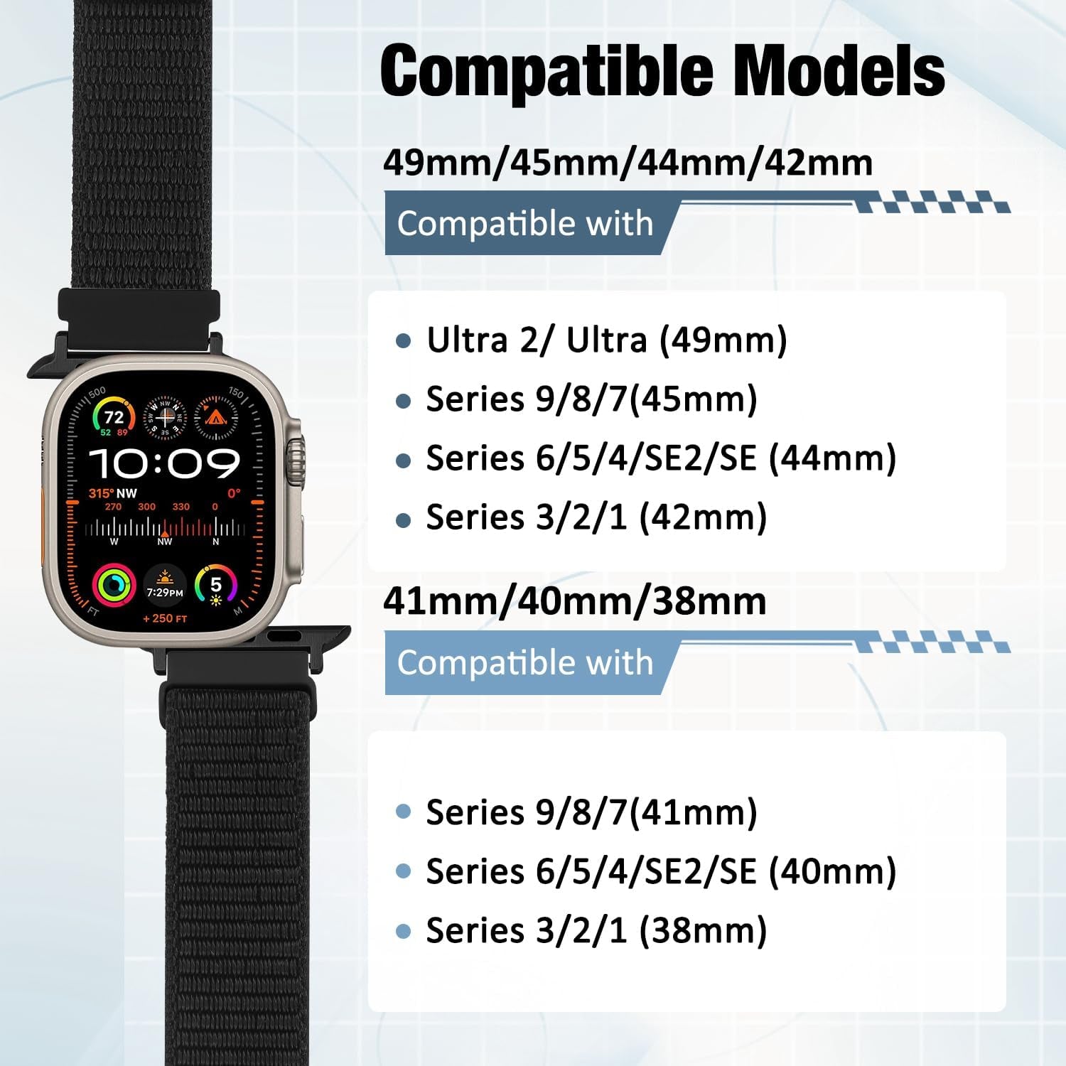 Straplab Breathable Nylon Sport Bands for Apple Watch - 2 Pack