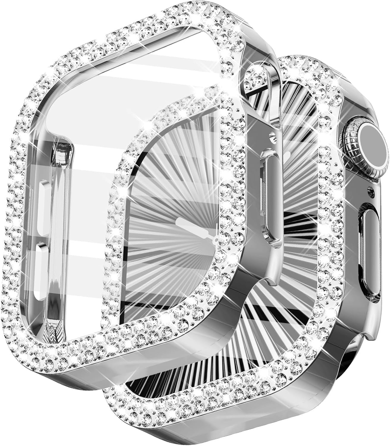Bling Apple Watch Case with Screen Protector Compatible with Apple Watch Series 10 42Mm, Crystal Diamond Overall Protective Case Face Cover Bumper Compatible for Apple Watch 10, 42Mm Starlight