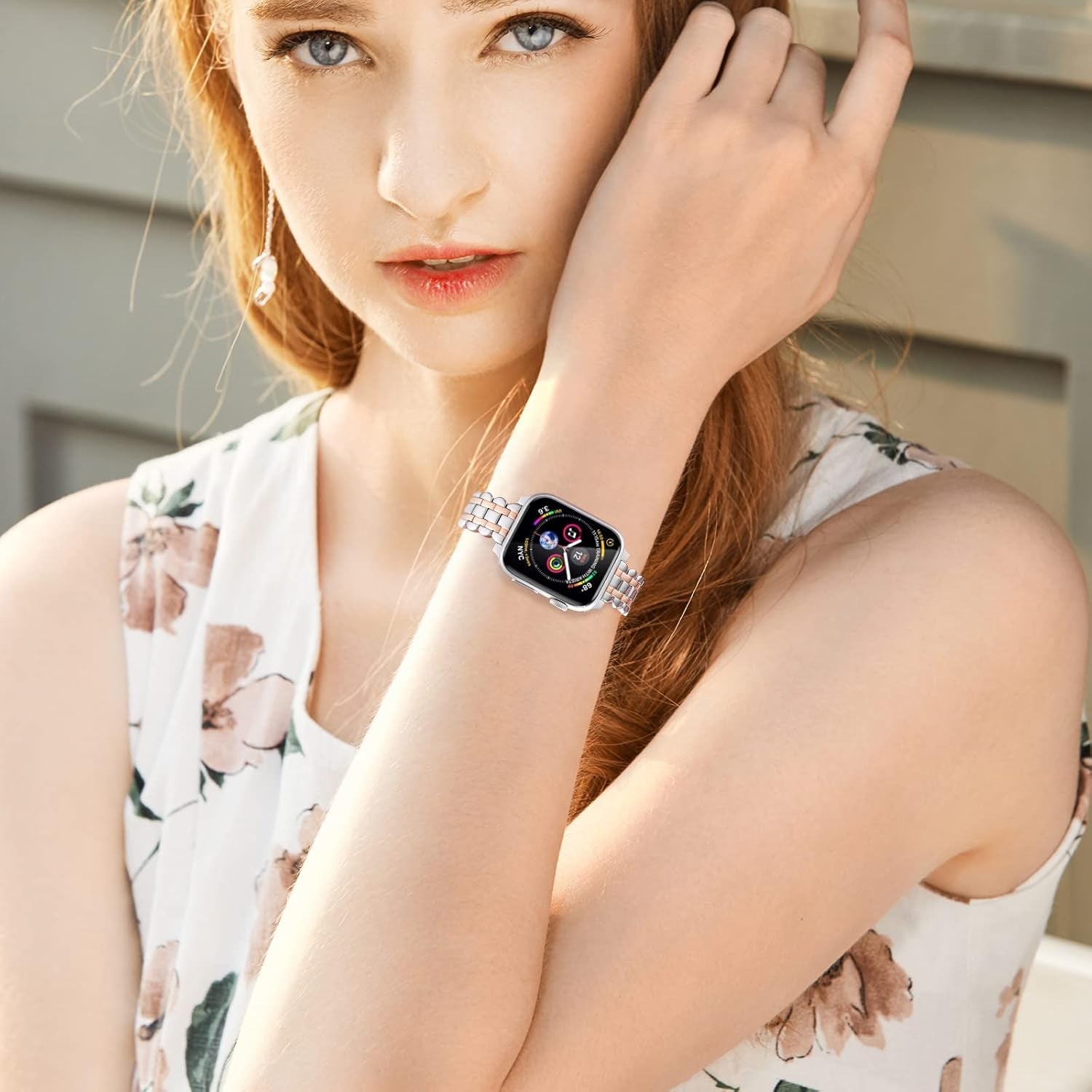 Straplab Premium Stainless Steel Adjustable Apple Watch Band for Women