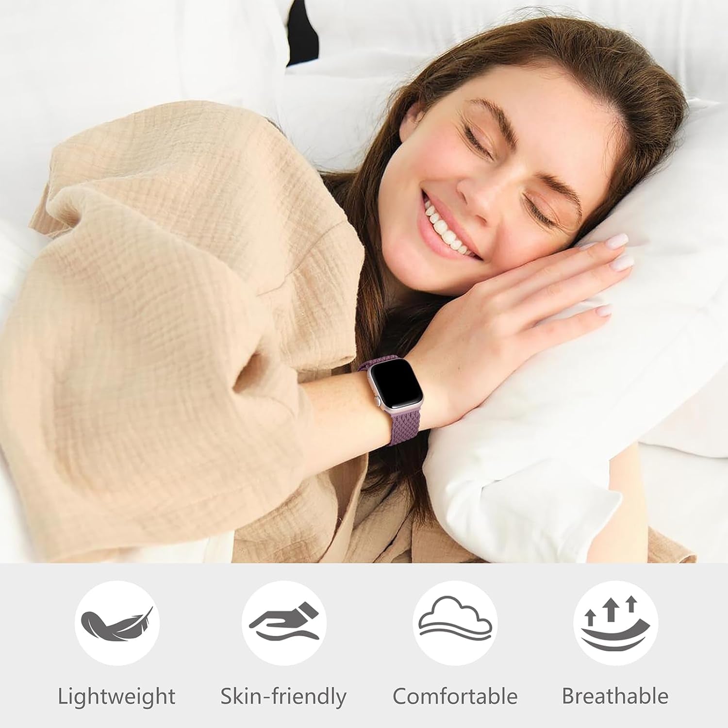 Straplab Braided Nylon Elastic Loop for Apple Watch - 6 Pack