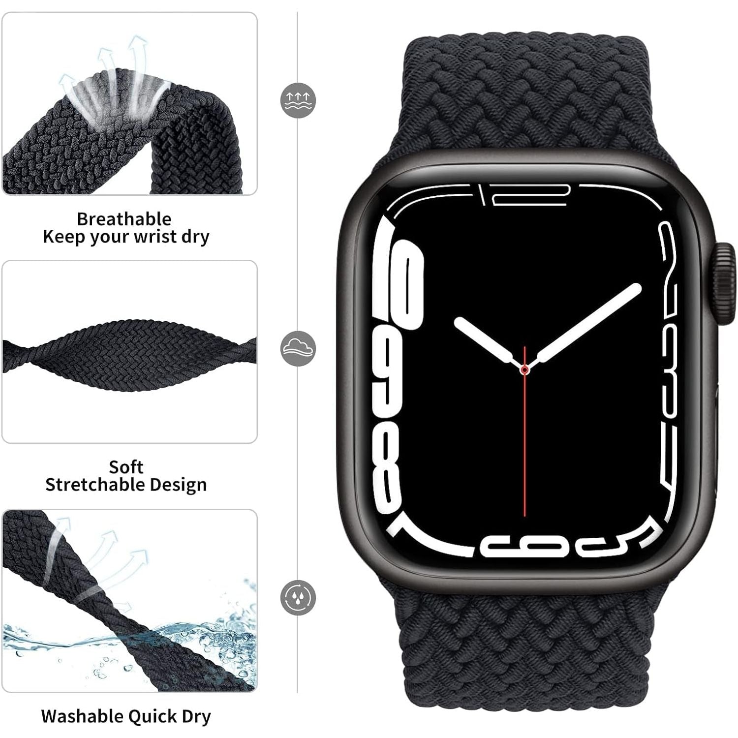 Straplab Lace Braided Solo Loop - Stretchy Nylon Sports Band