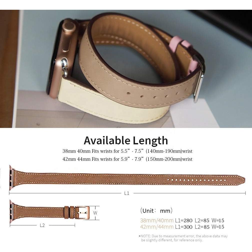 Straplab Monaco Genuine Leather Double Tour Apple Watch Band