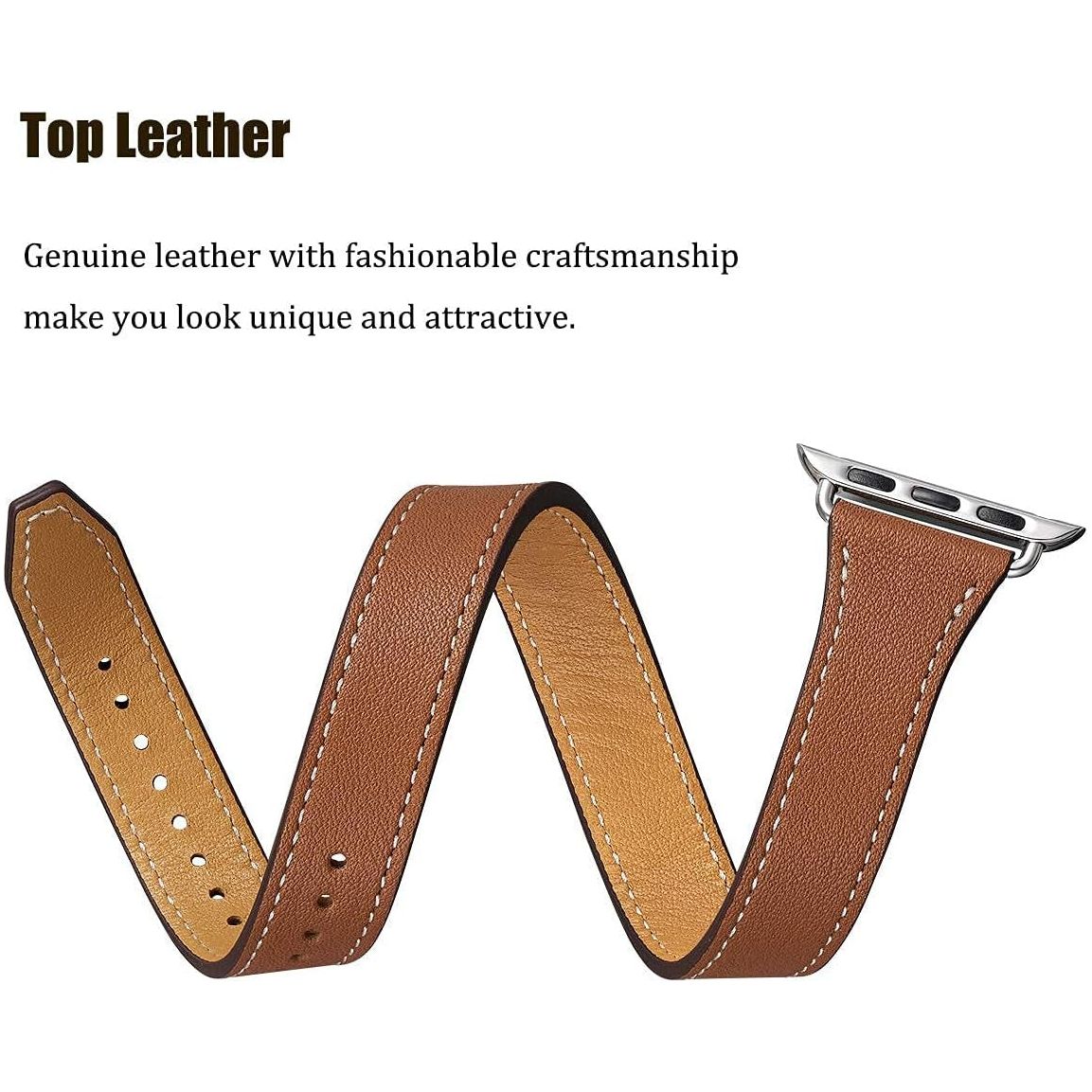 Straplab Monaco Genuine Leather Double Tour Apple Watch Band