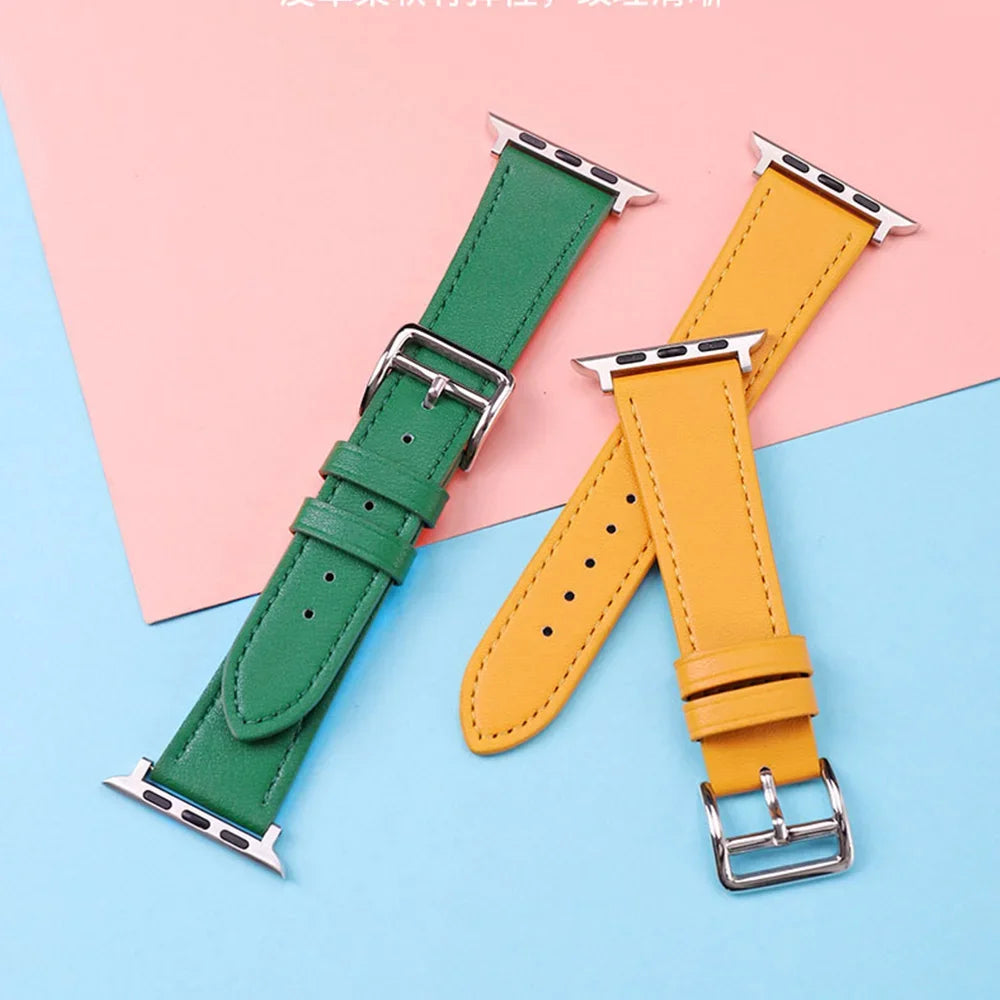 Classic Amber Leather Watch Straps