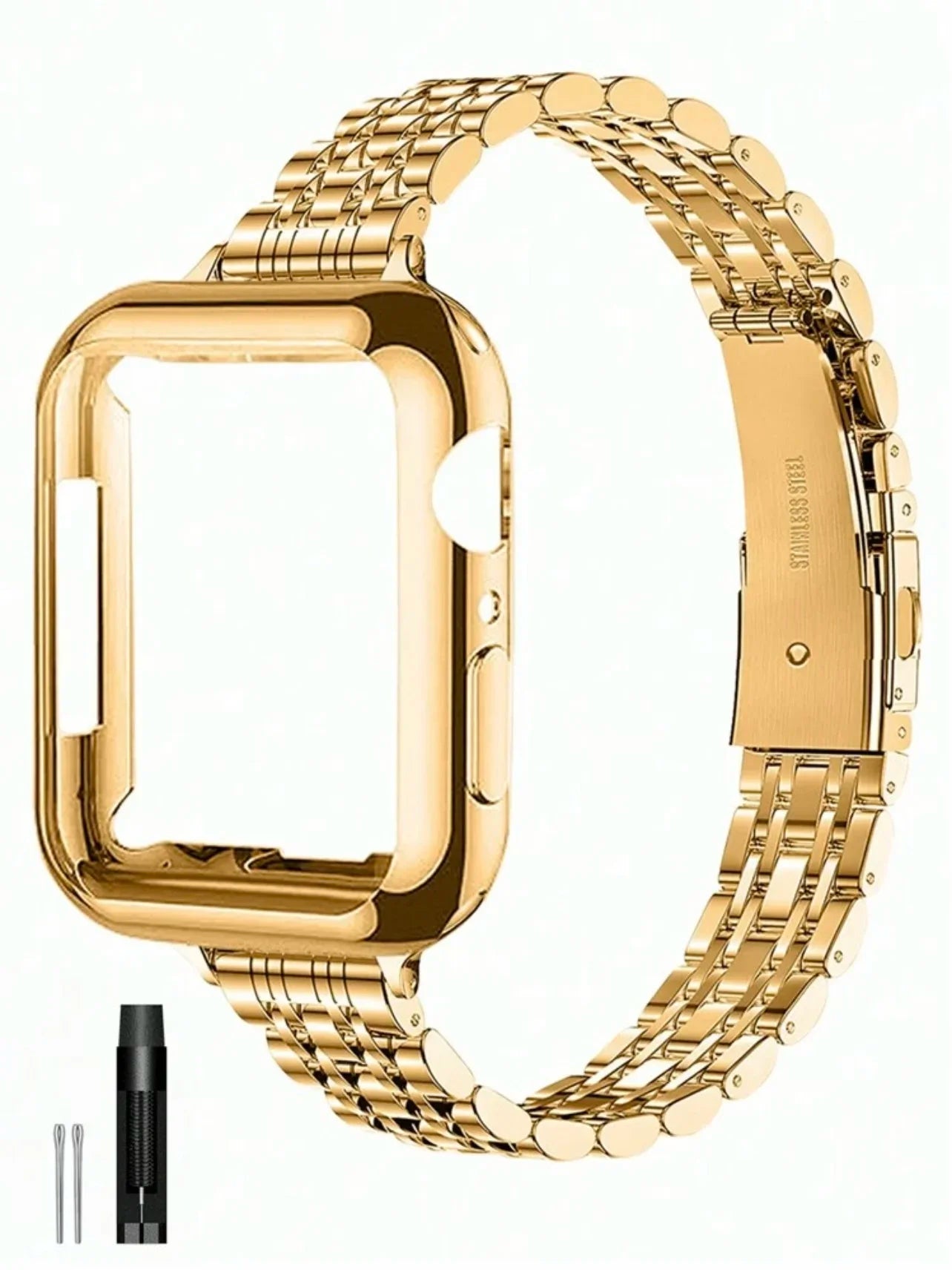 NEW -  2 in 1 Steel Band + Protective Shell Case 5 Colours