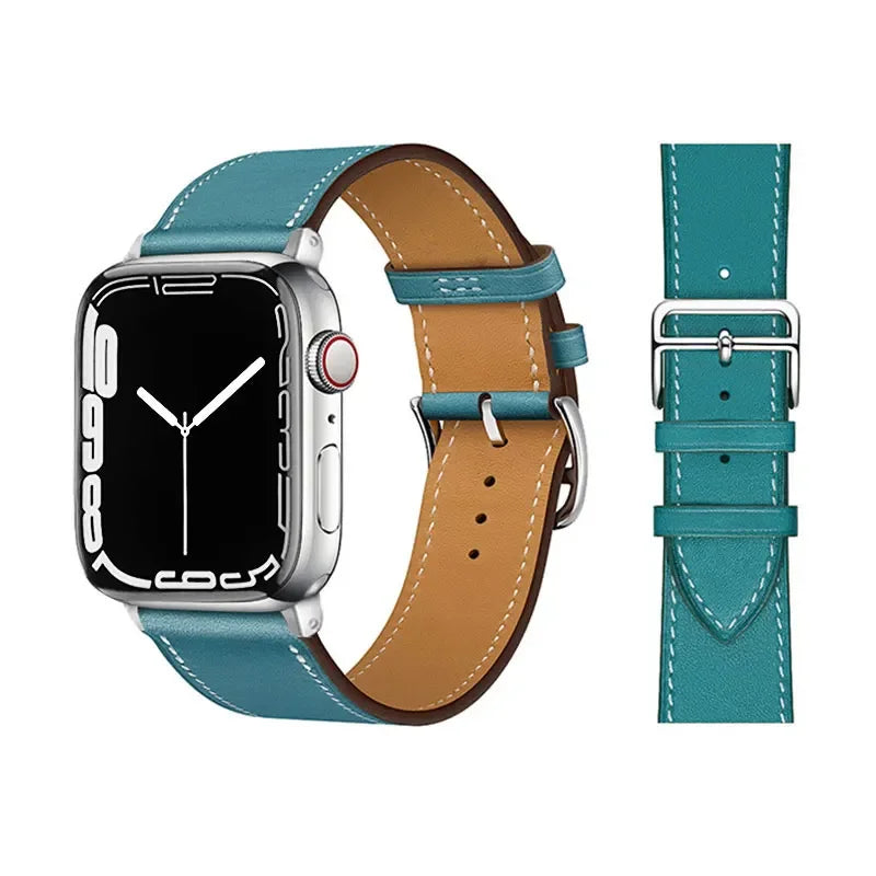 Classic Blue Leather Watch Straps