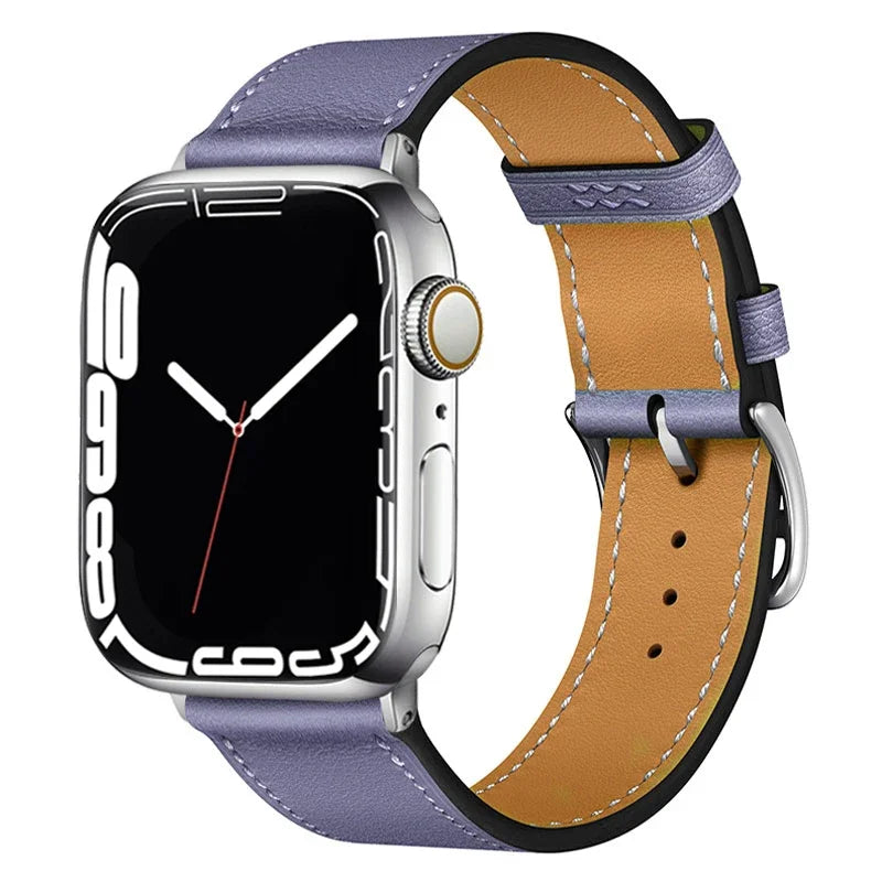 Classic Light Purple Leather Watch Straps